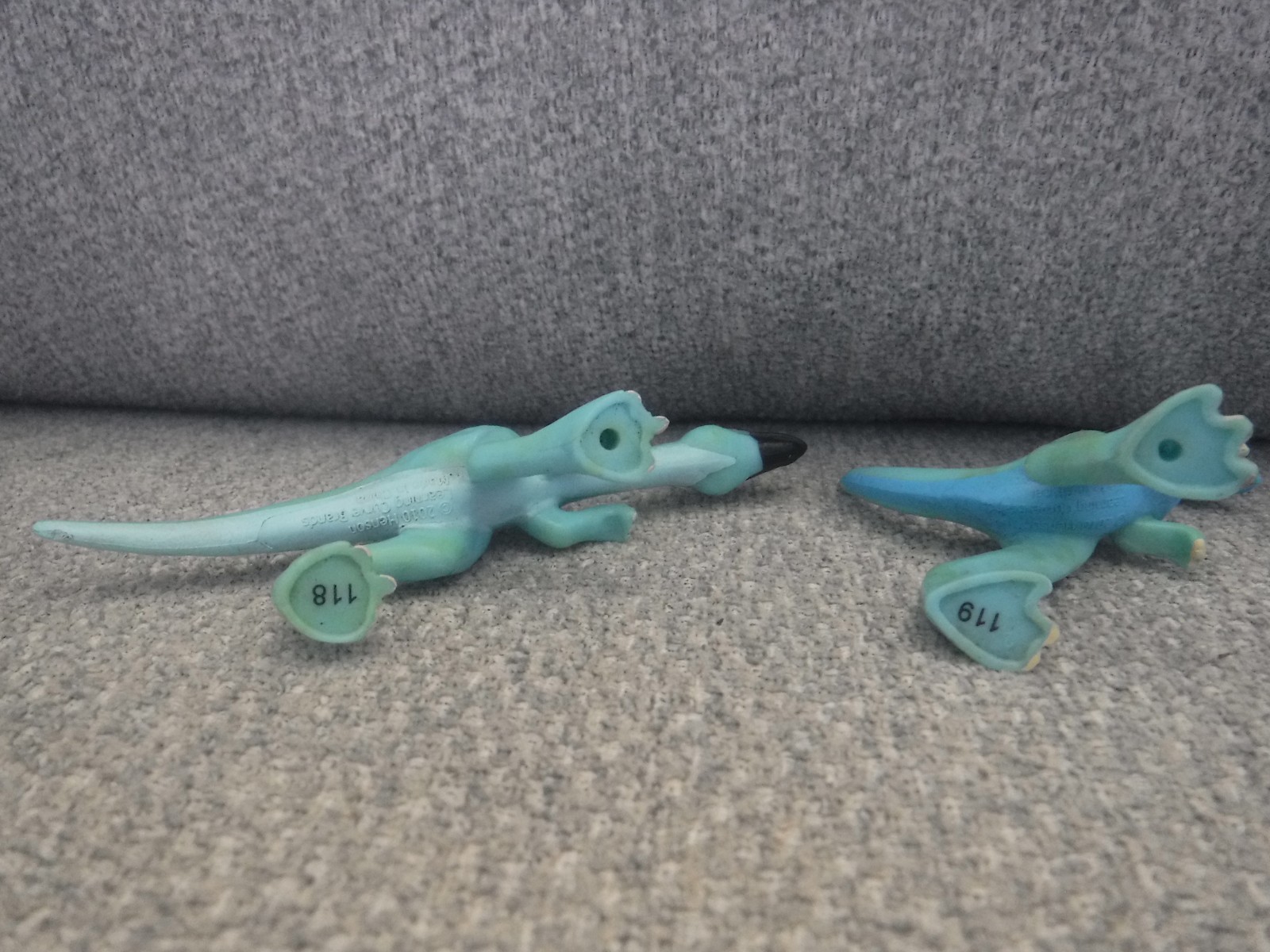 Dinosaur Train OLLIE 118 & OREN 119 Ornithomimus figure lot 2010 Learning Henson