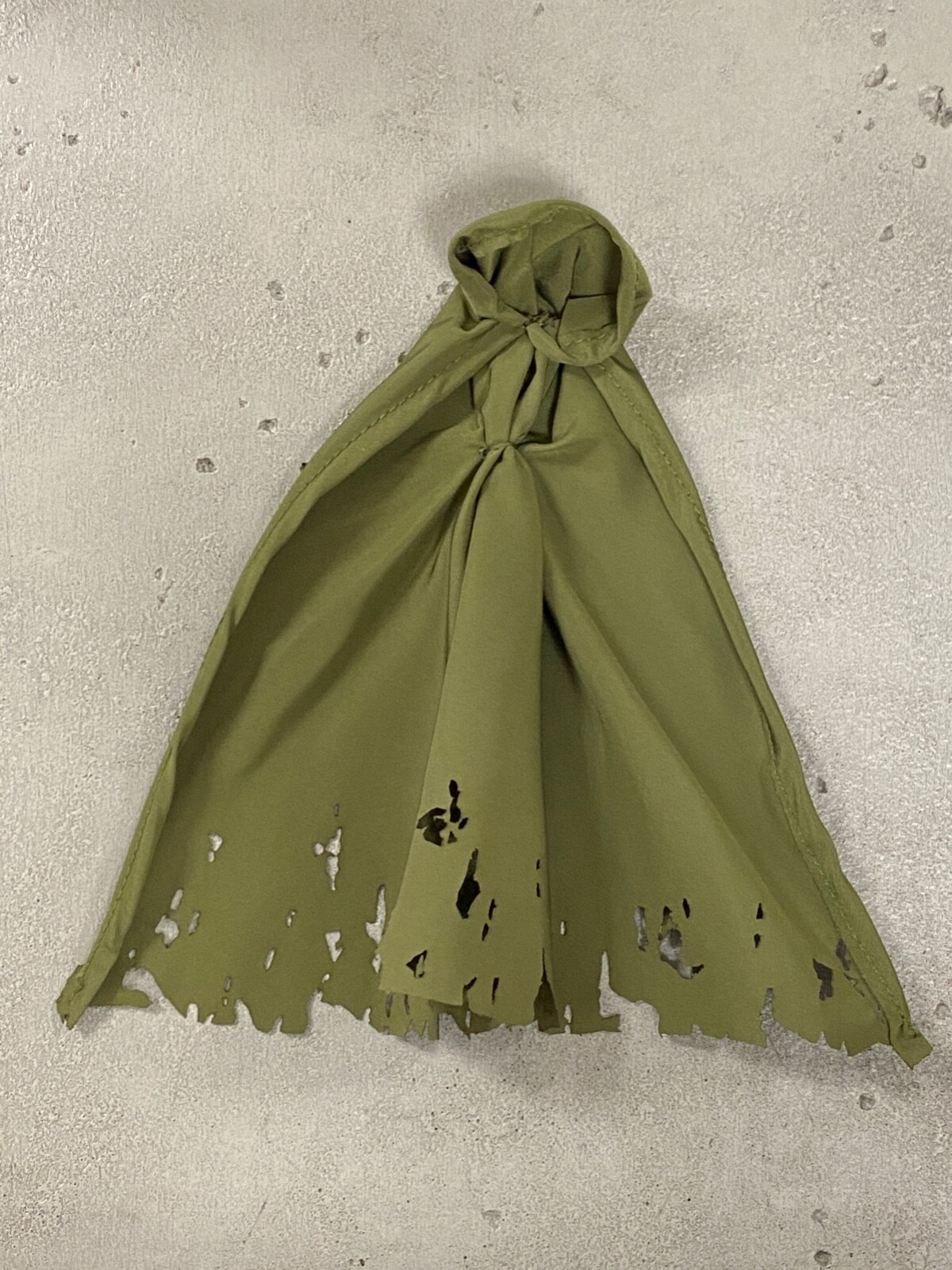 SU-EZHC-DGN: 1/12 wired battle damaged Hooded cape for 6&Prime; figure, Military Green