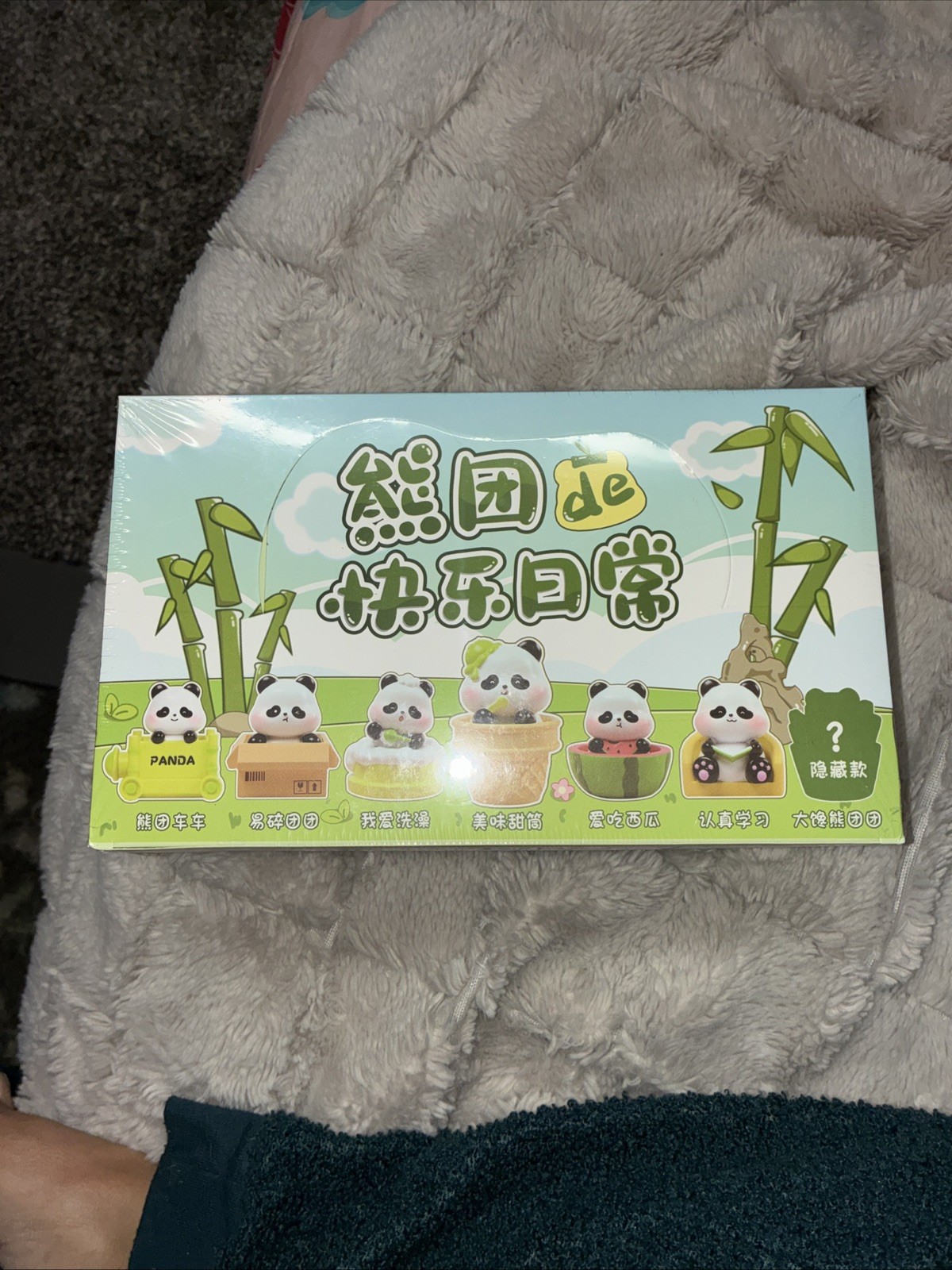 Lucky Panda Blind Box Display Case 8 Factory Sealed Resin Figures Secret