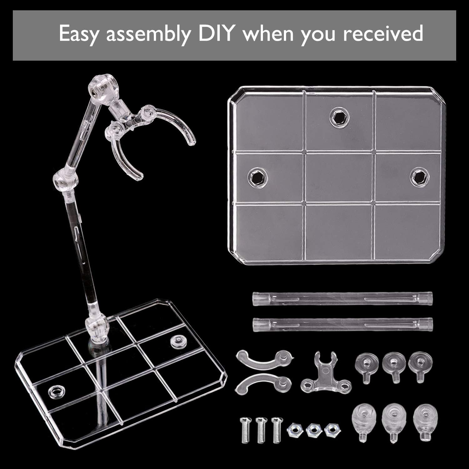 10-Piece Action Figure Display Stand Set: Support for Gundam Models