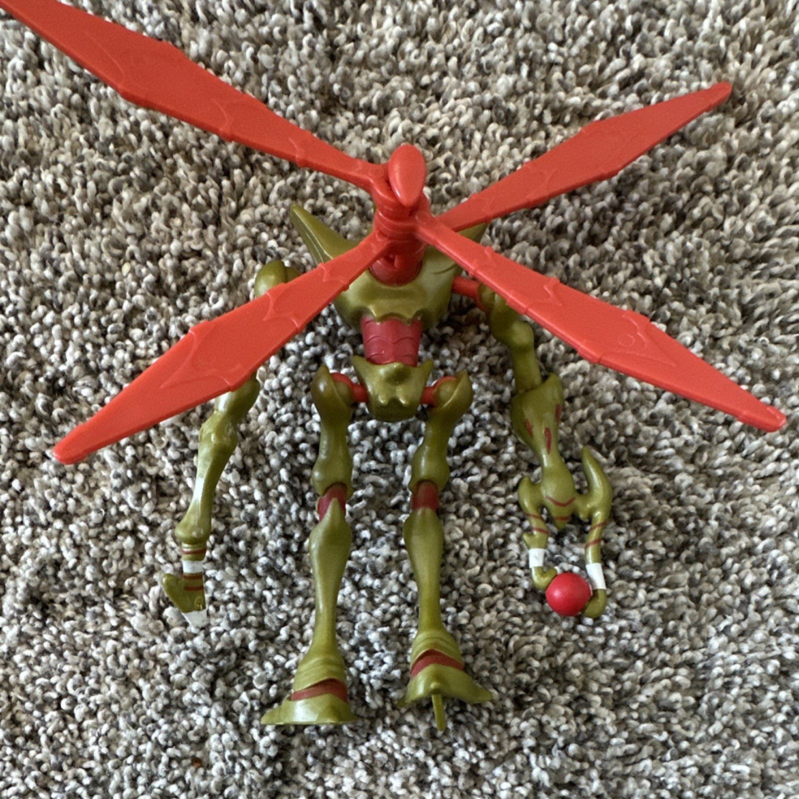 Insect-Style Winged Action Figure Plastic Toy Green Red Insect Species