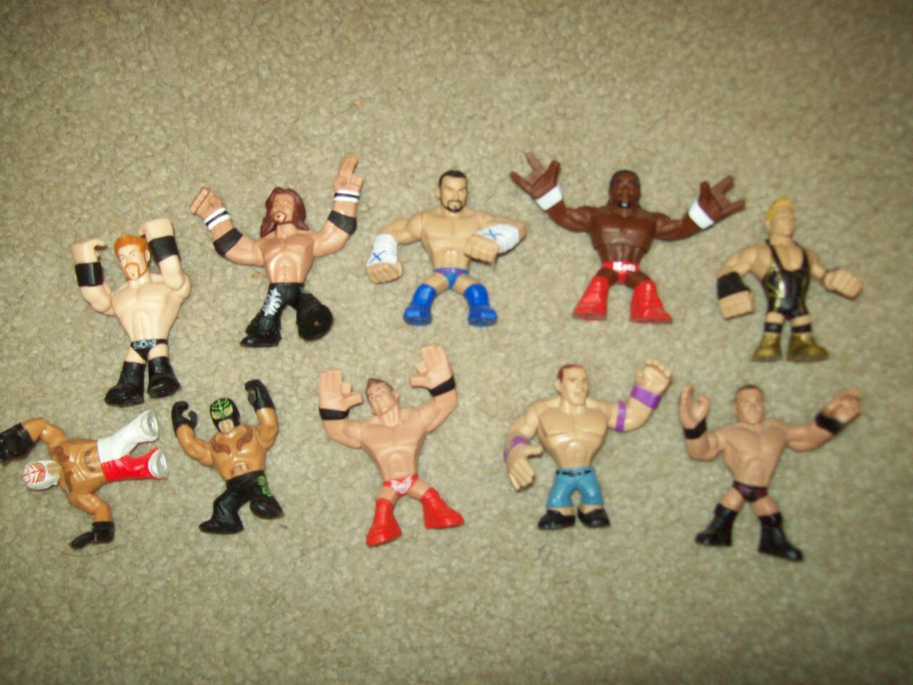 WWE/WWF RUMBLERS CM PUNK John Cena KOFI caketoppers mini toy lot Pro Wrestlers