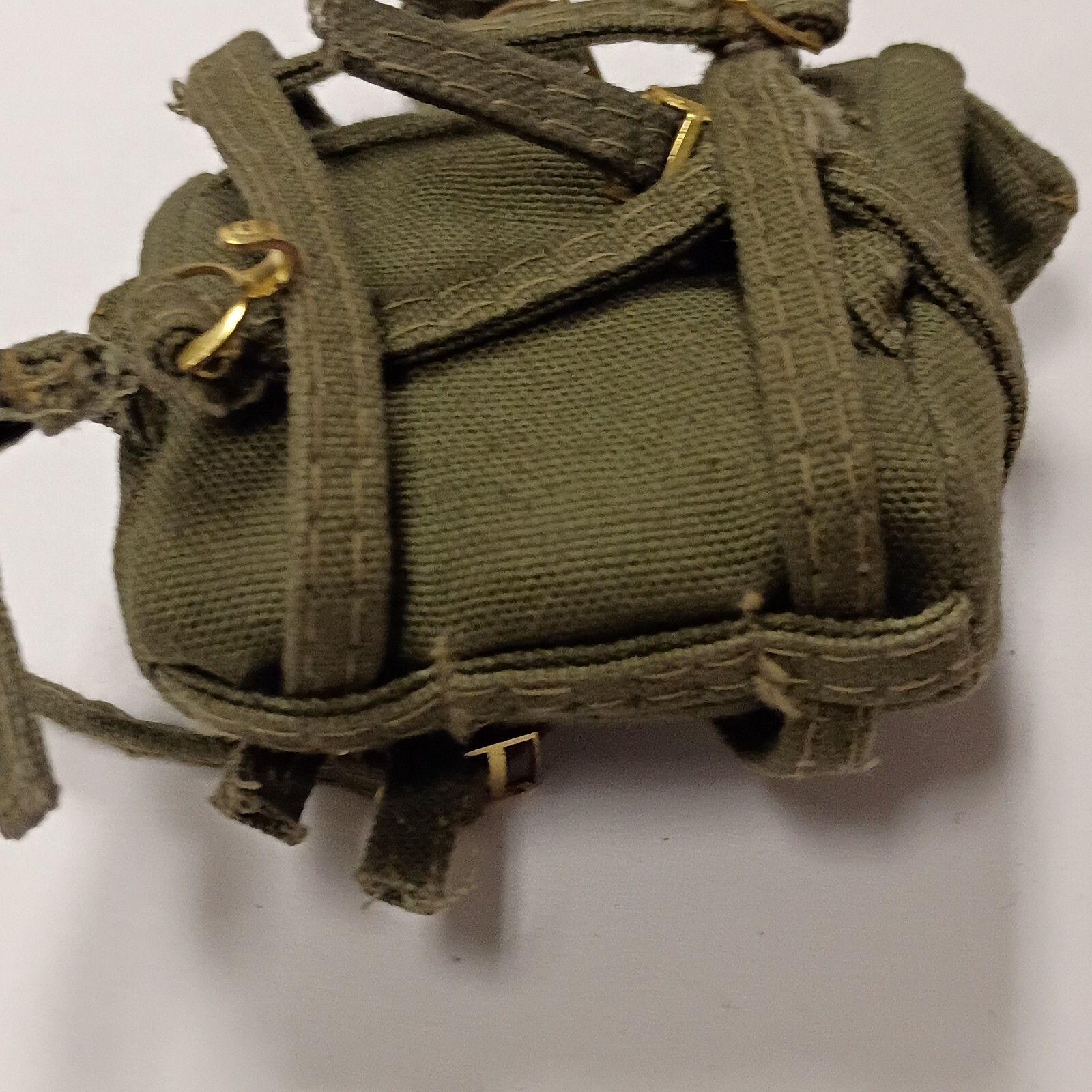 Vintage GI Joe 1964 Green Ruck Sack With Straps And Buckles One Strap Not Intact