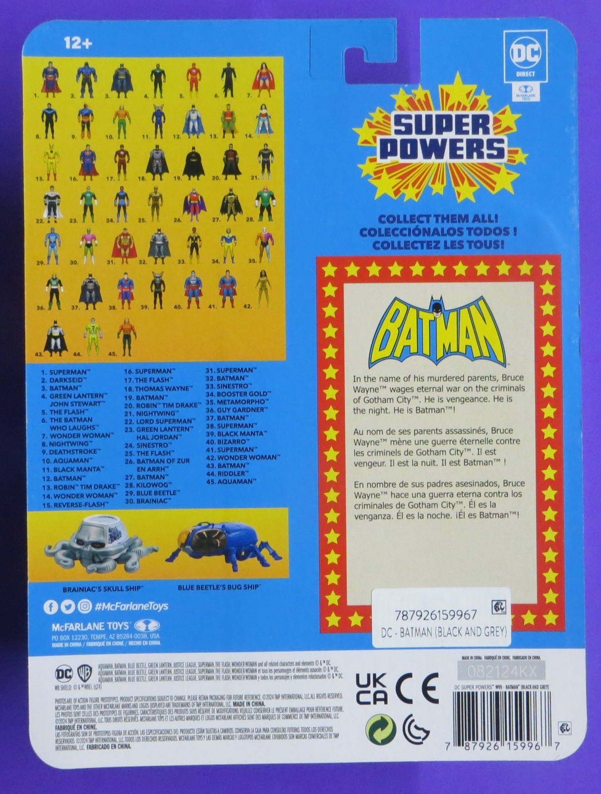 MCFARLANE SUPER POWERS BATMAN BAT-MAN WAVE 9 WV9 DC Universe DCU Figure 4&Prime; 5&Prime;
