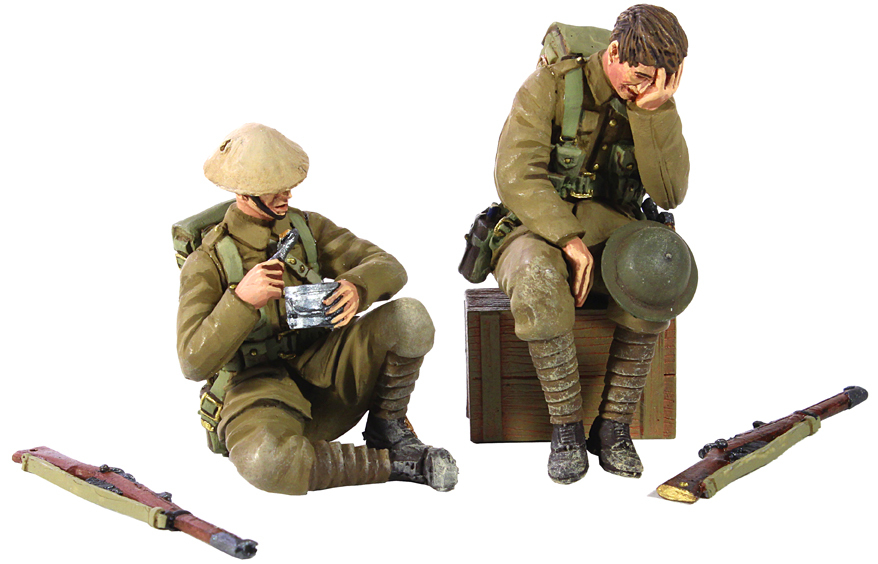 W Britain 23072 « Life in the Trenches » 1916-17 British Infantry Exhausted – 5 Pc