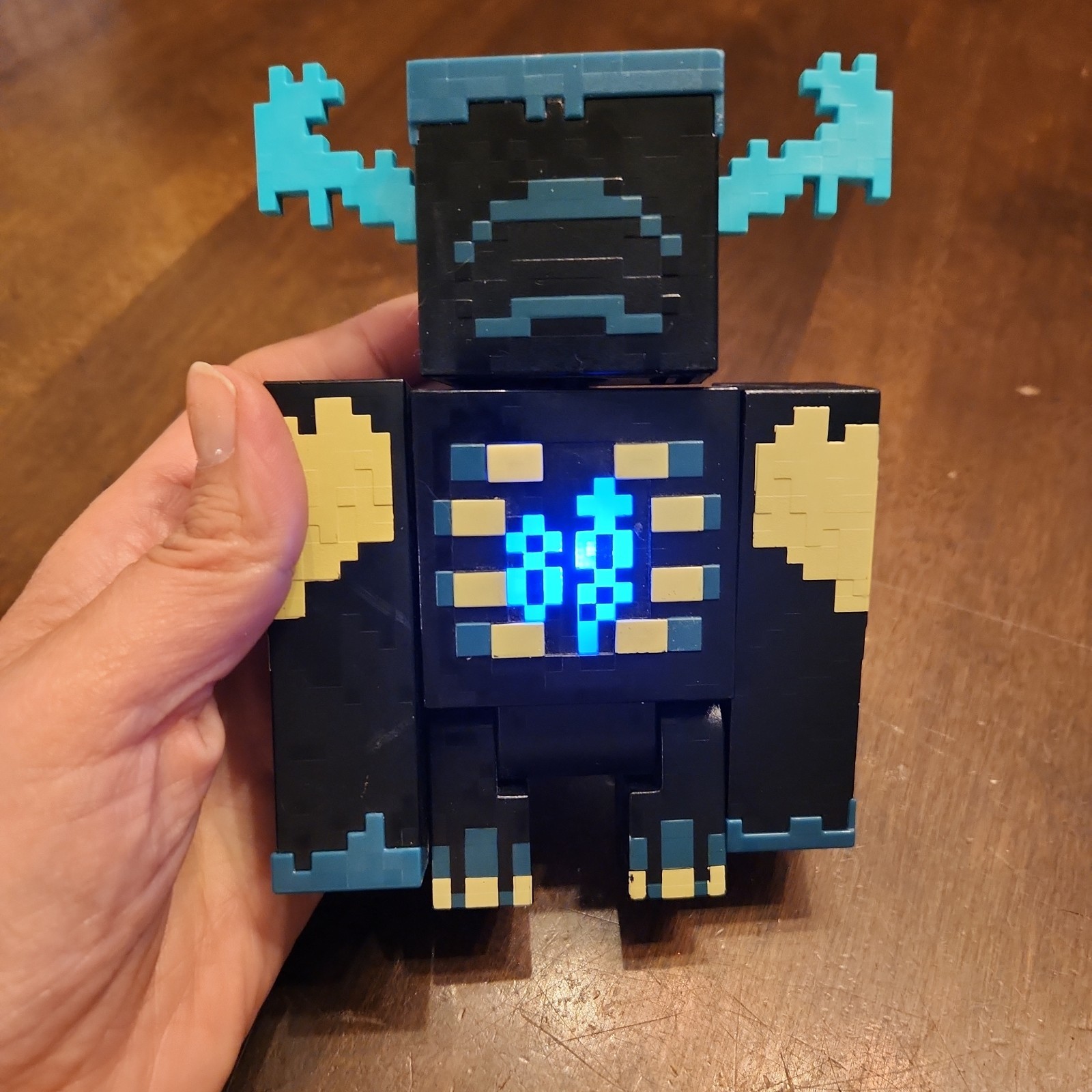 Minecraft Warden Light Up Sound Action Figure Plastic Multicolor Video Game Toy