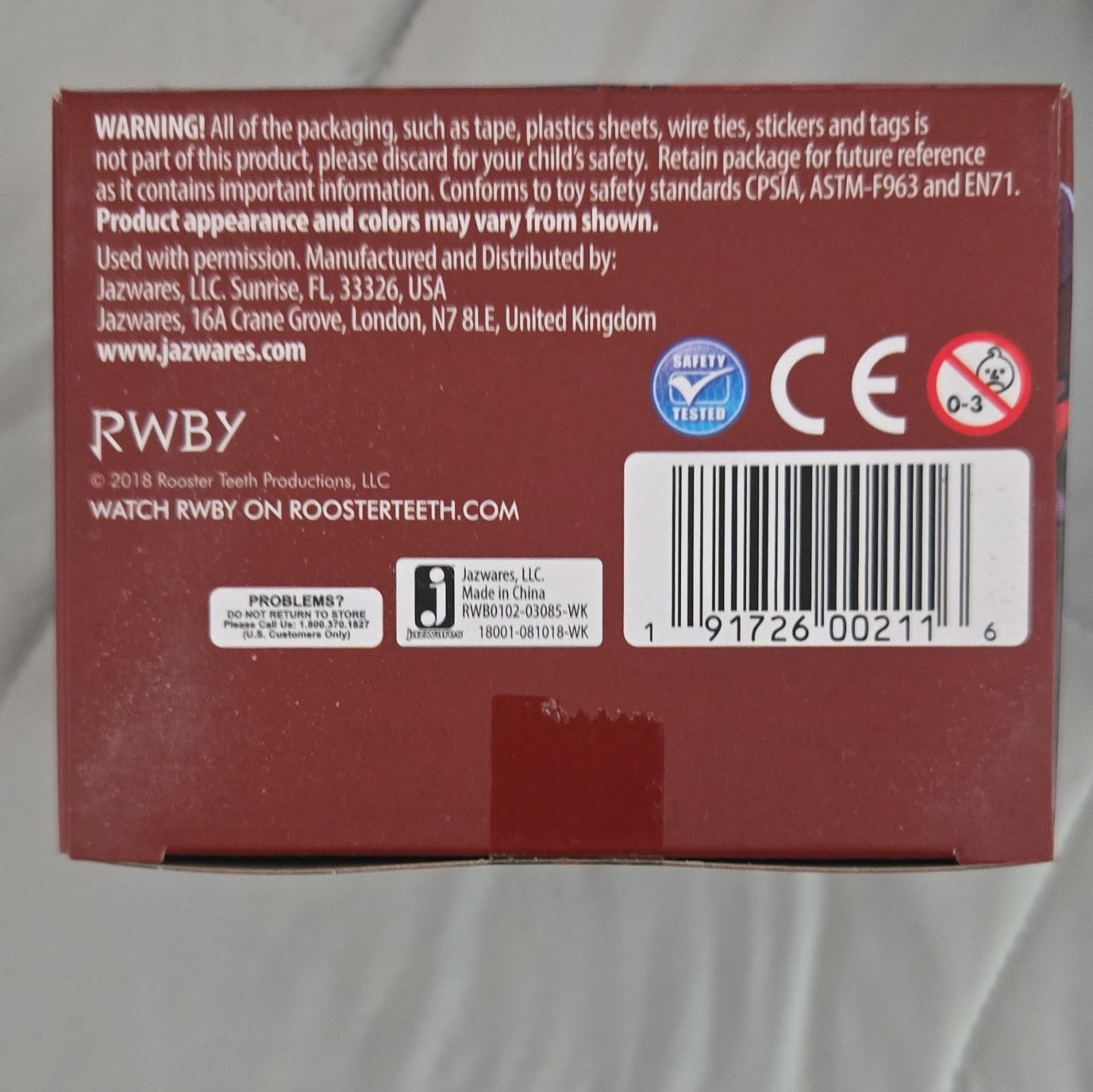 Jazwares RWBY Ruby Rose Action Figure 2018 Multicolor Ages 14+