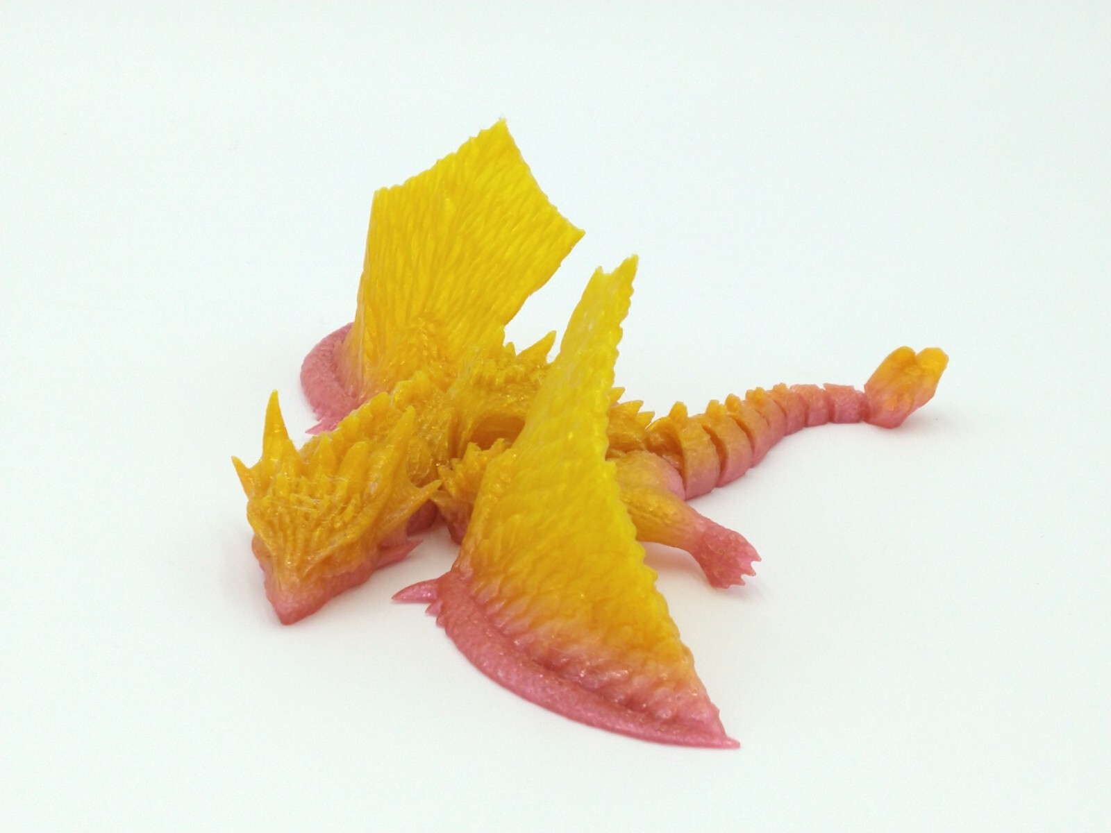 DRAGON WHELP Squishy Articulated Flexi Rainbow Colors 7&Prime; 3D Printed Figure TPU