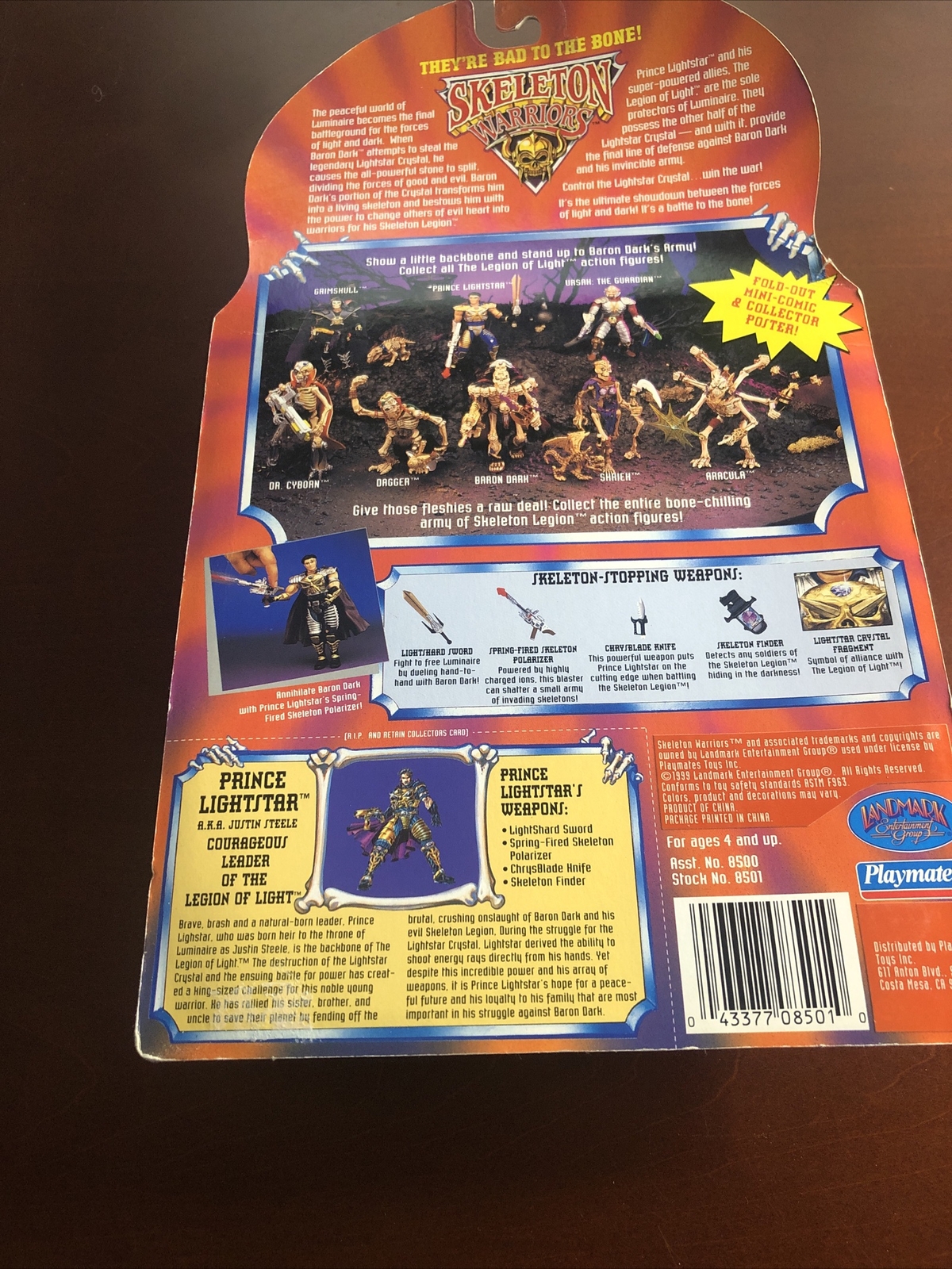 SKELETON WARRIORS PRINCE LIGHTSTAR FIGURE 1994 Rare Green Missile New Sealed