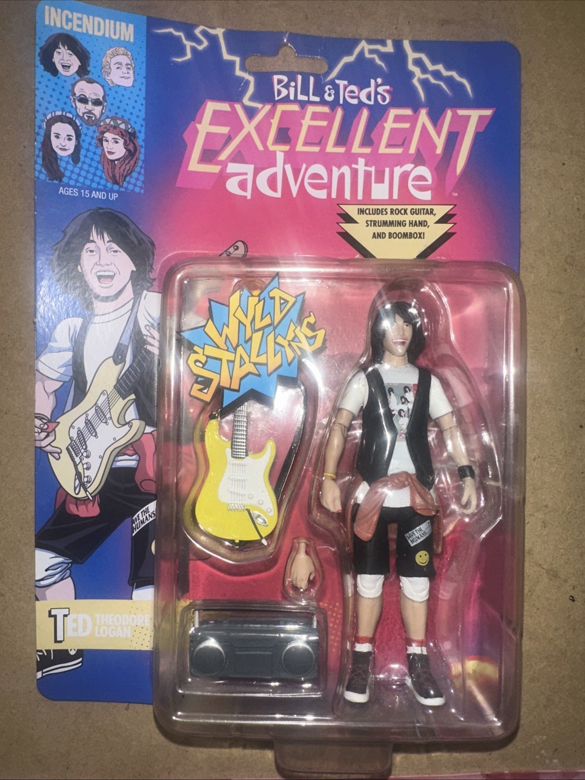 Bill & Ted&rsquo;s Excellent Adventure TED 5&Prime; Action Figure w Guitar 2019 Bubble Lift