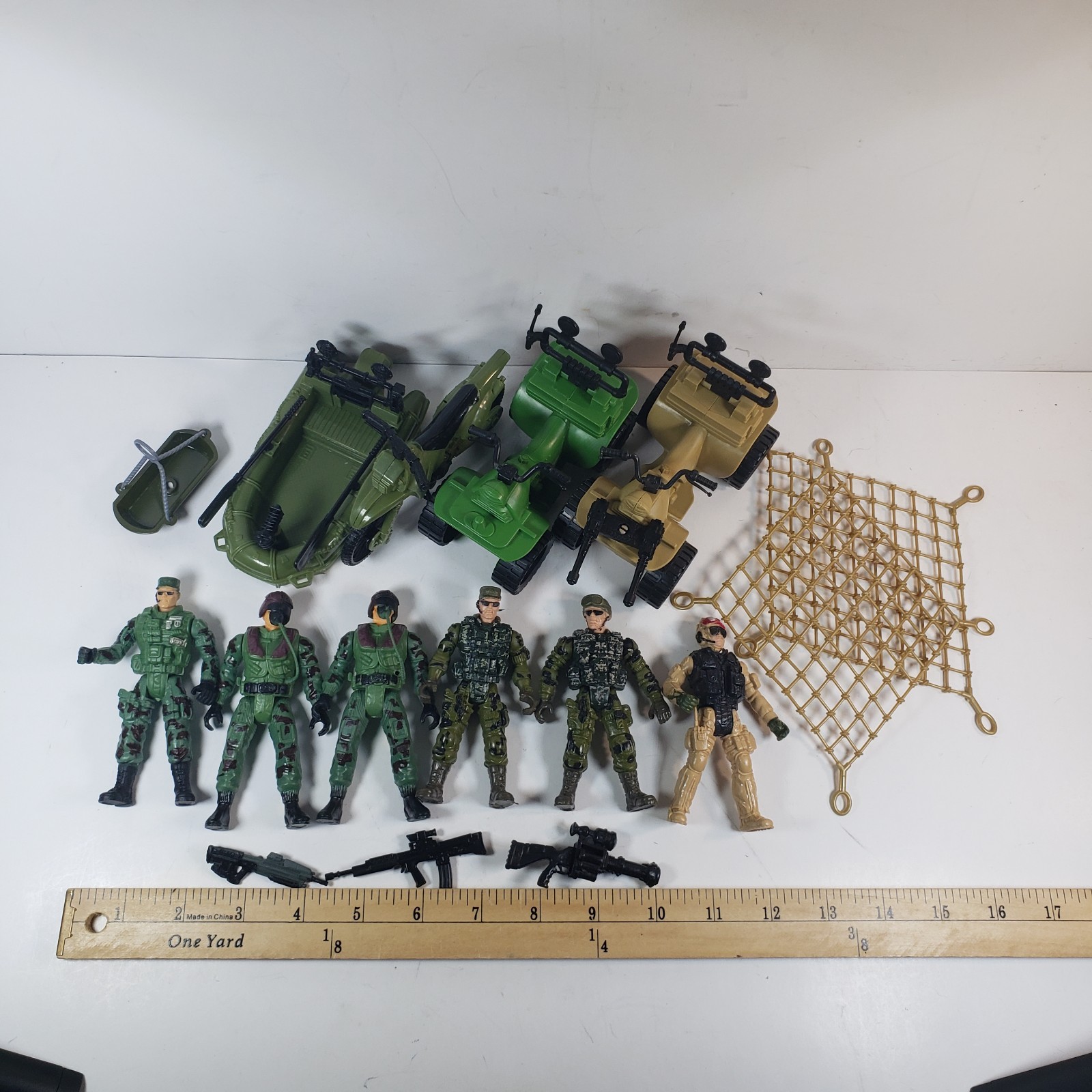 Chap Mei and Others? Green & Tan ATV 4 WHEEL Vehicles Boat Action Figures