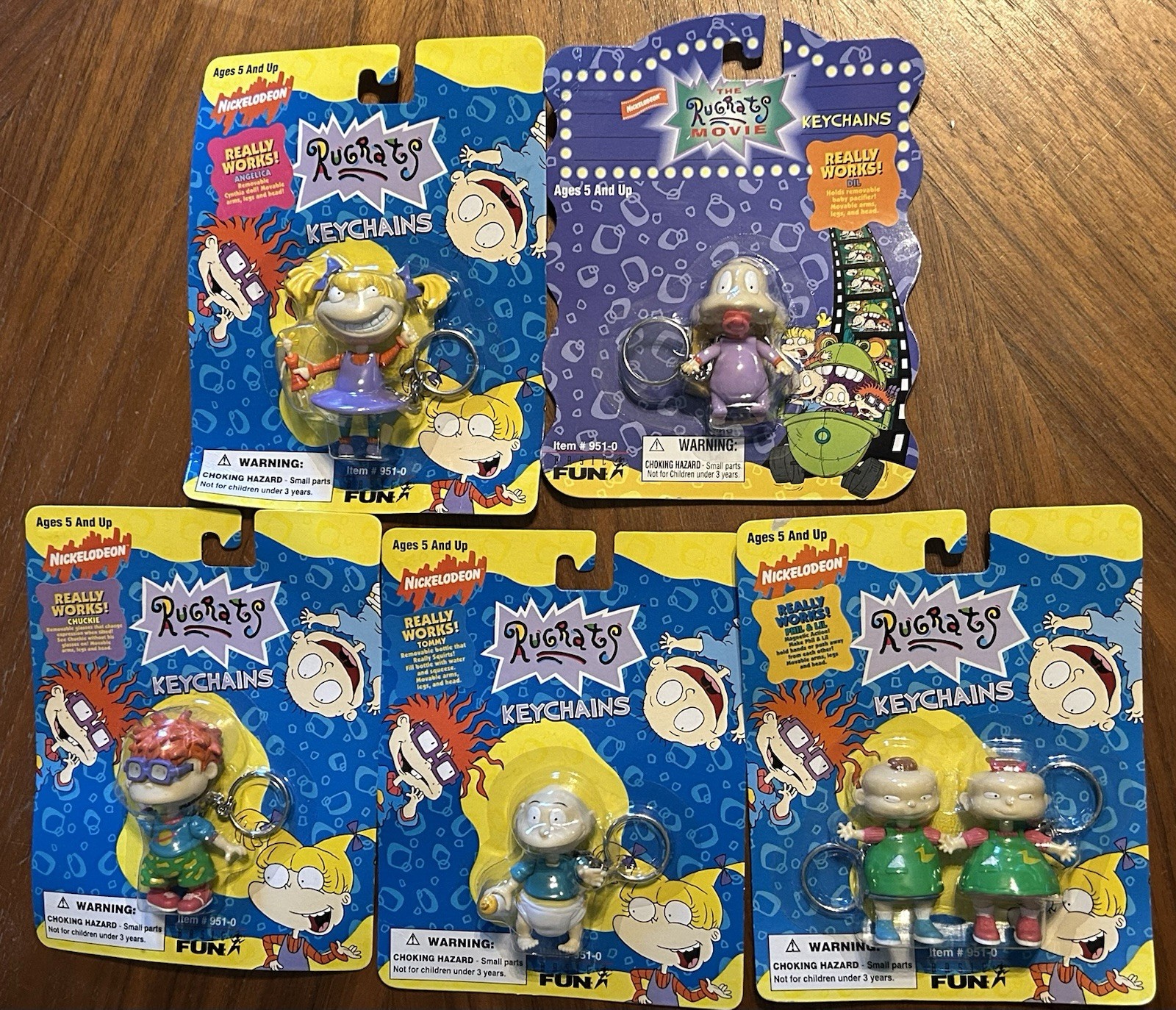 Vintage Rugrats Keychain Lot Nickelodeon Tommy Angelica Phil Lil Chuckie 90s Y2K