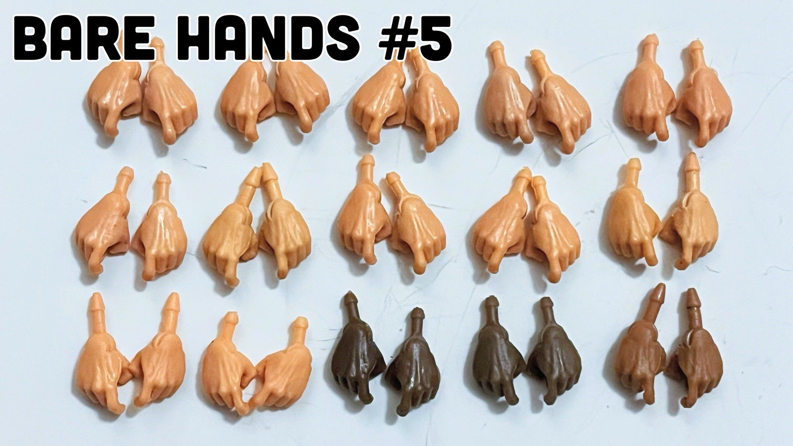 BARE HANDS LOT #5: 15 Pairs of Marauders Task Force 1:18 Bare Hands (Male)