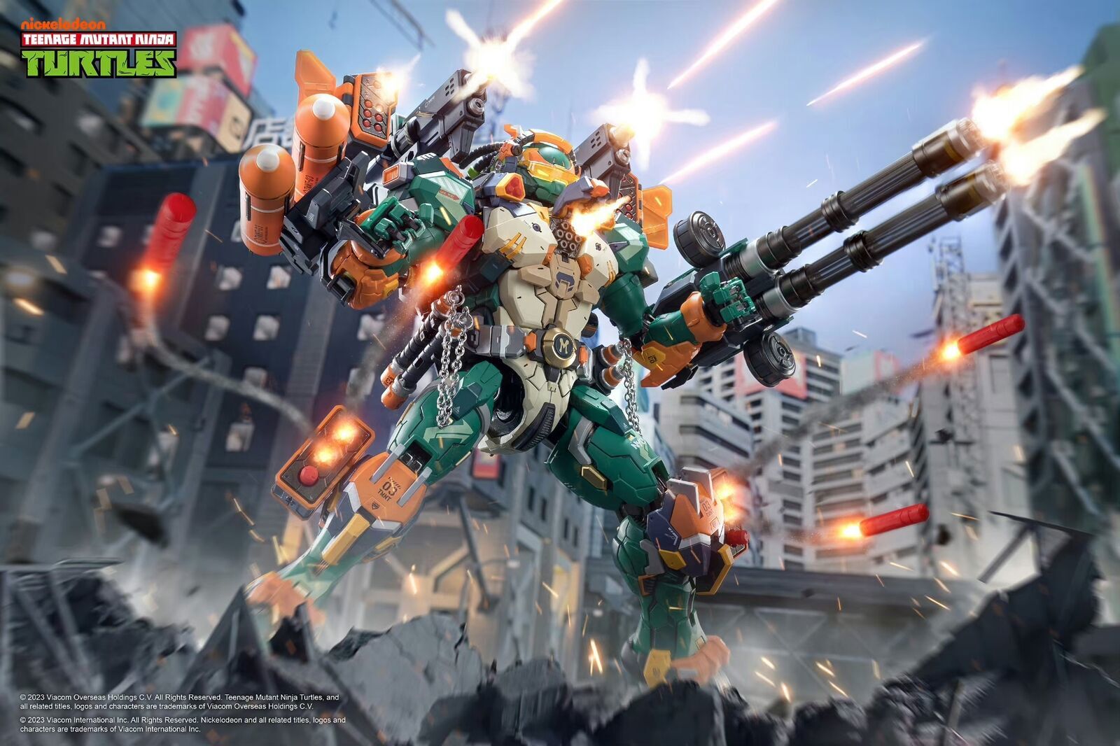 New In Stock HeatBoys HB0014 Robot Mecha Michelangelo Metal Build Action Figure
