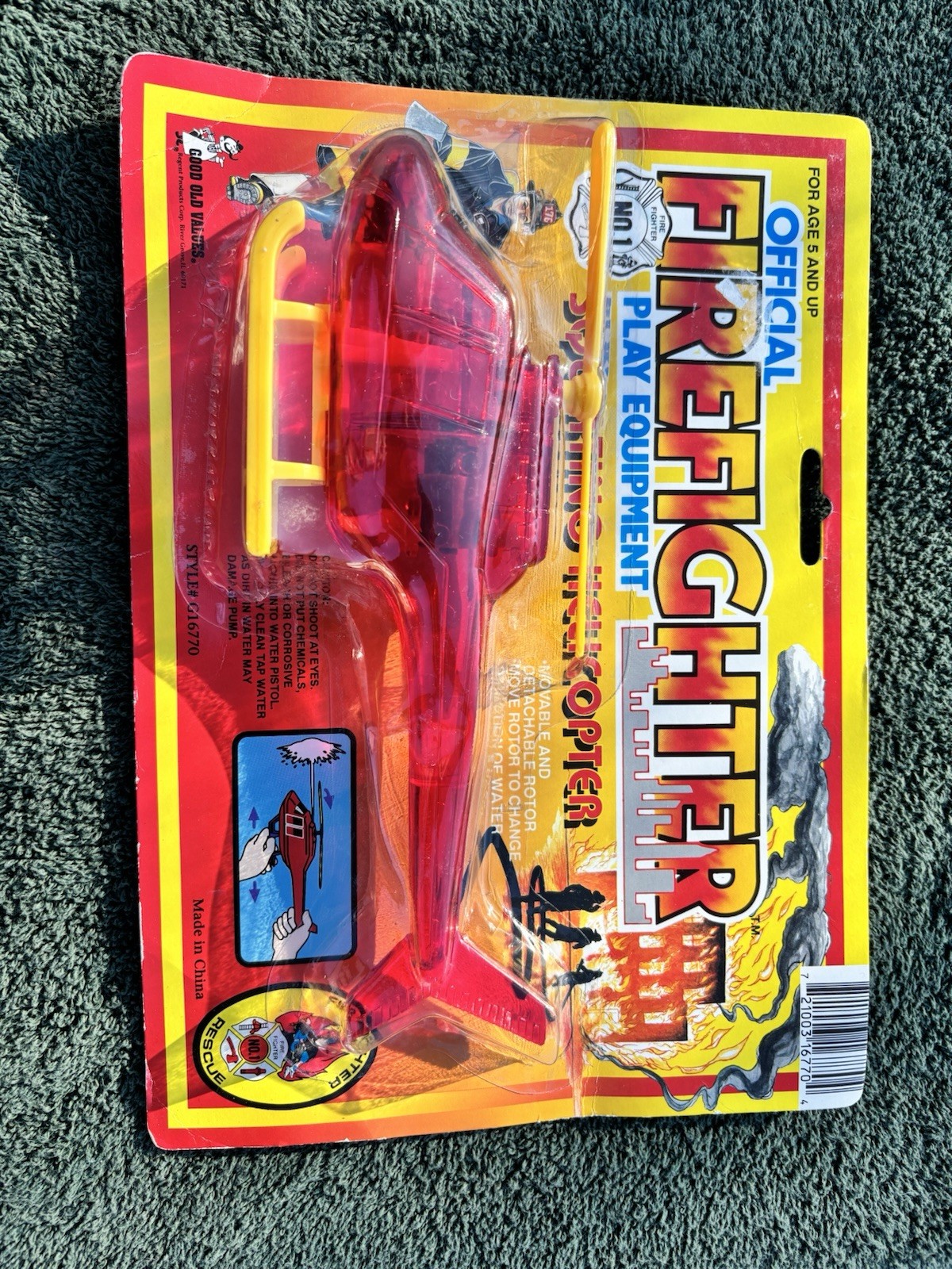 Official Firefighter Play Squirting Helicopter Toy Age 5 And Up New
