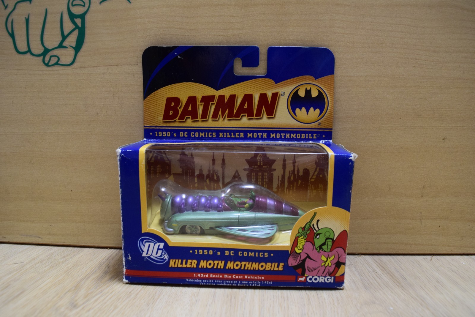 DC Comic Killer Moth Mothmobile Corgi Batman 1950 1:43 Scale Die Cast Damage Box