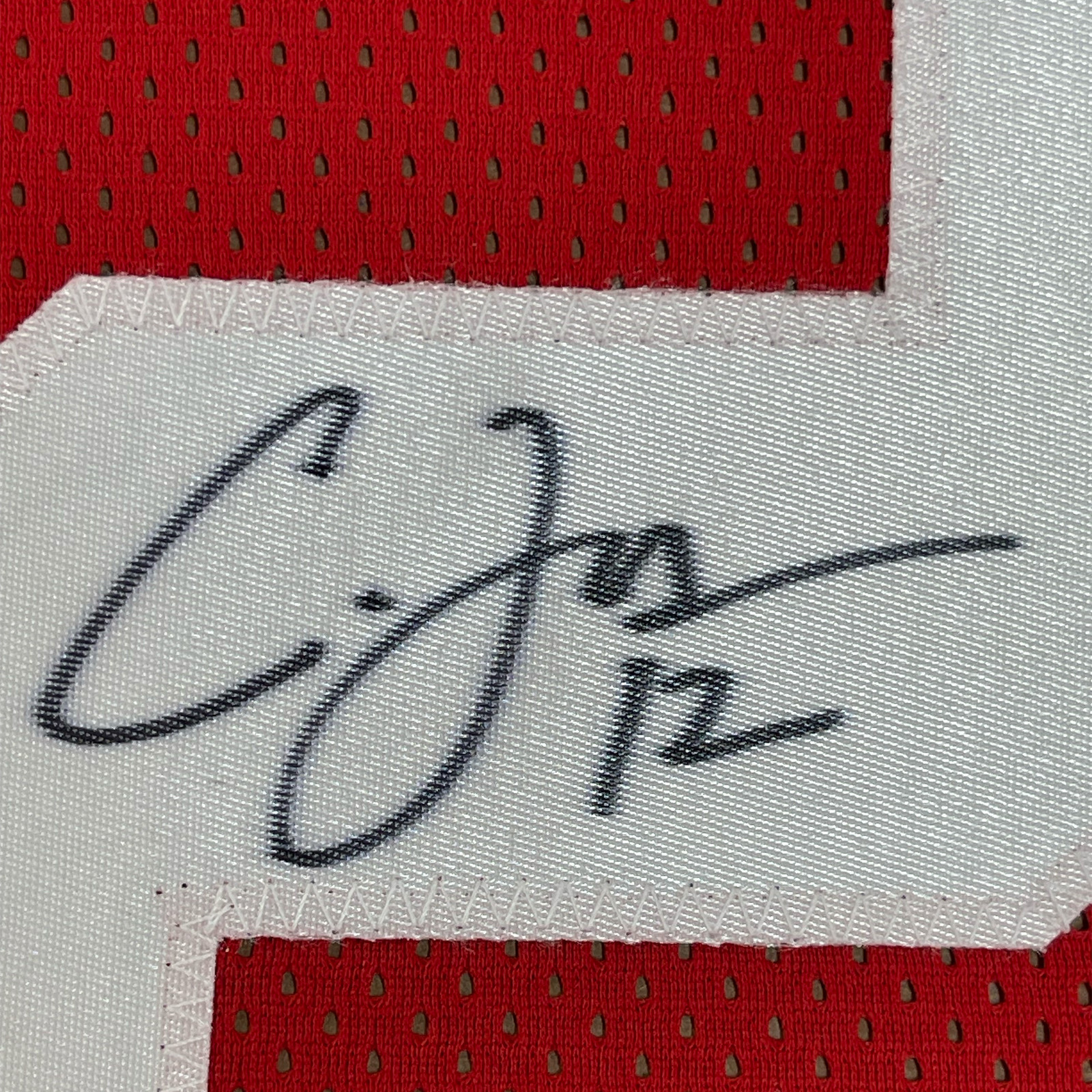 Framed Autographed/Signed Cardale Jones 33×42 Ohio State Red Jersey JSA COA