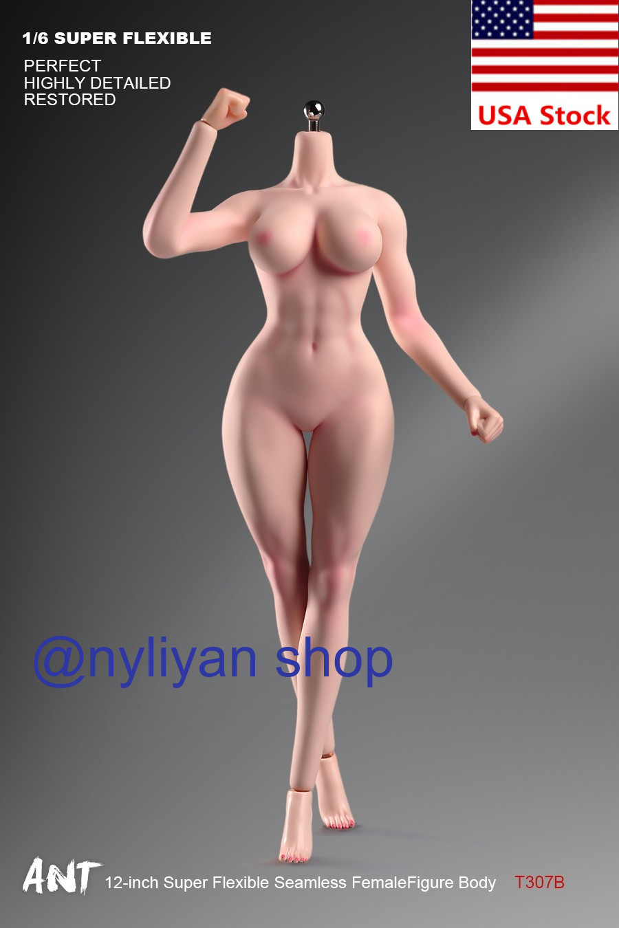 ANT T307 1/6 Female Pale Sexy Large Bust Muscle Plump Body Model For 12 »Figure