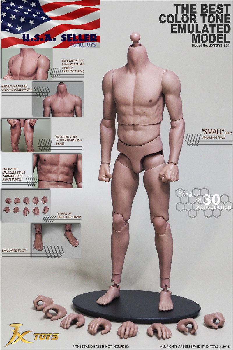 1/6 Male Muscular Body JXToys S01 NARROW SHOULDER 12&Prime; Figure Hot Toys ❶USA❶