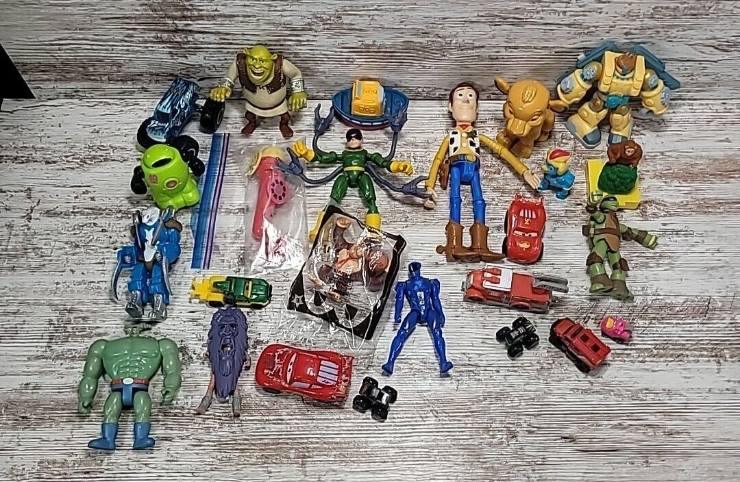 Random Mixed Small Toy Lot 10x8x6 Box 20 + pcs. (3 + pounds). See all Photos.