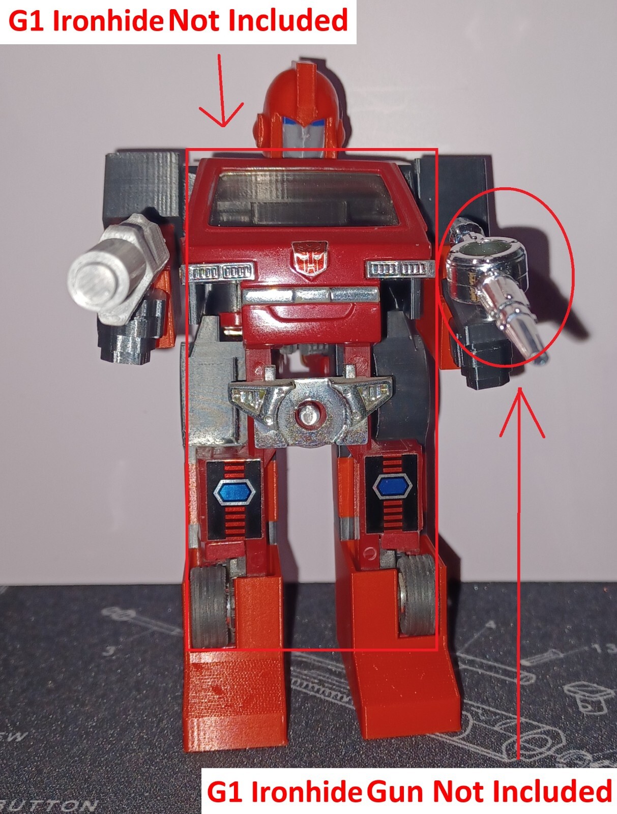 Transformers G1 Ironhide 3D Printed Upgrade Parts Only G1 Ironhide NOT INCLUDED