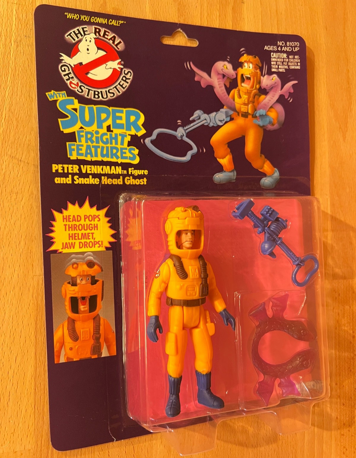 1986 The Real Ghostbusters Peter Venkman Snake Head Ghost Super Fright Features
