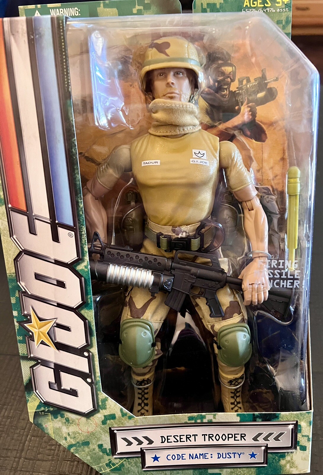GI Joe Desert Trooper Code Name Dusty Action Figure W/firing Missile Launcher