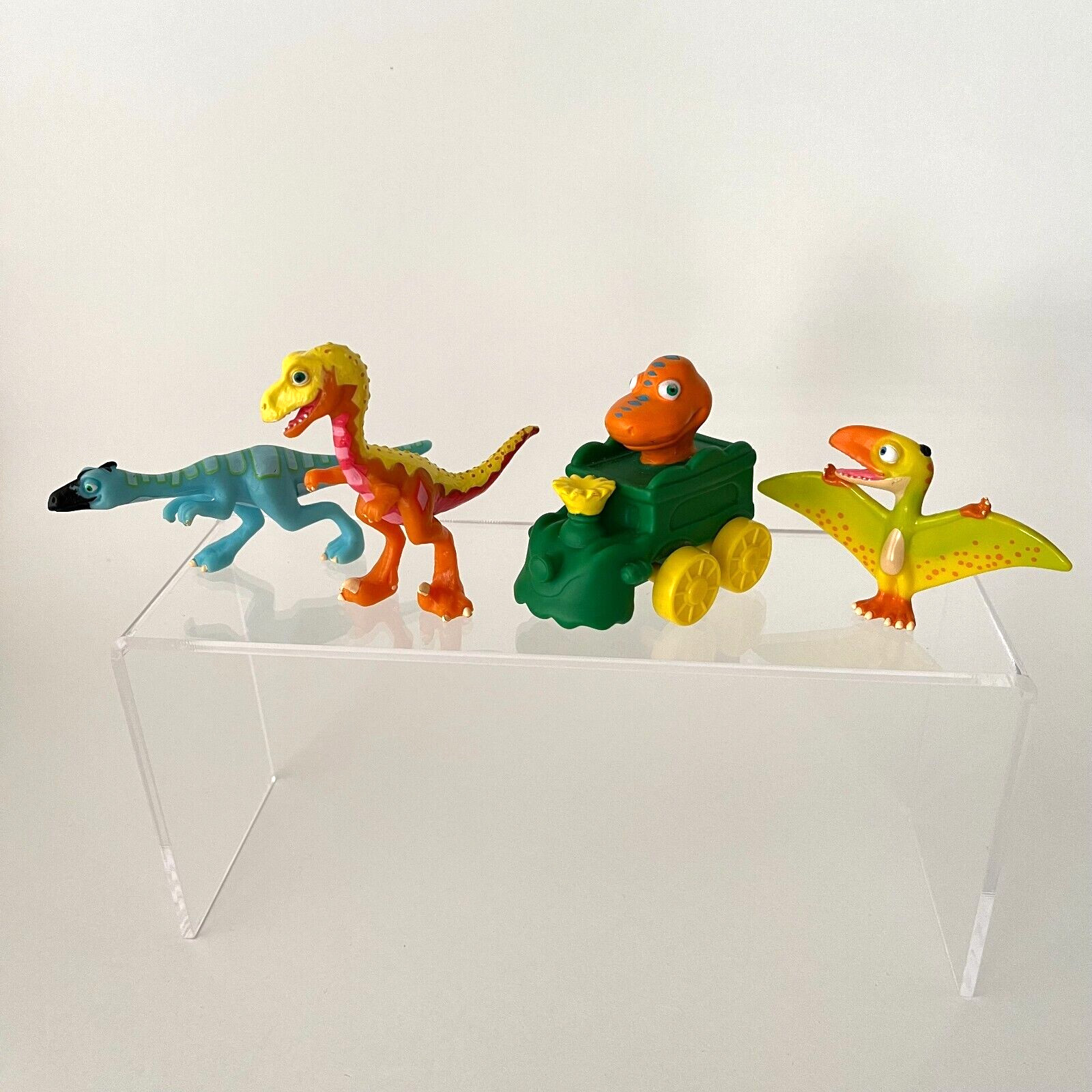 Dinosaur Train Buddy, Derek, Ollie, Petey 4 Toy Lot PBS Learning Curve Jazwares