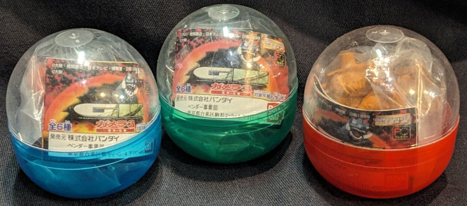 1999 Bandai Gamera III Gachapon Figures Lot of 3: Jiger, Zigra, & Iris!