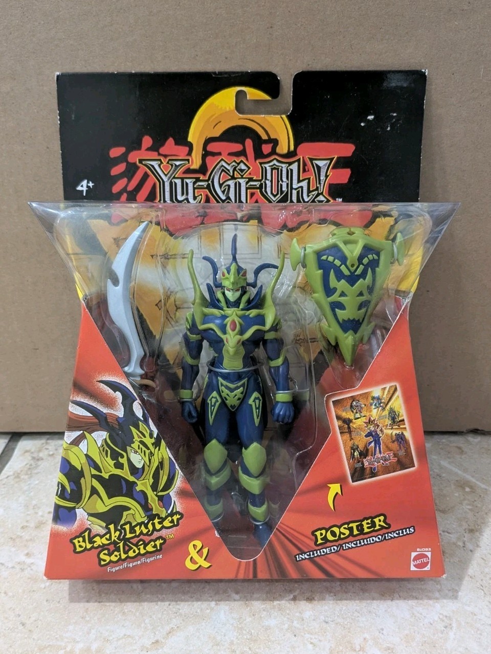 1996 Yu-Gi-Oh Black Luster Soldier 6” Action Figure Mattel Takahashi with Poster