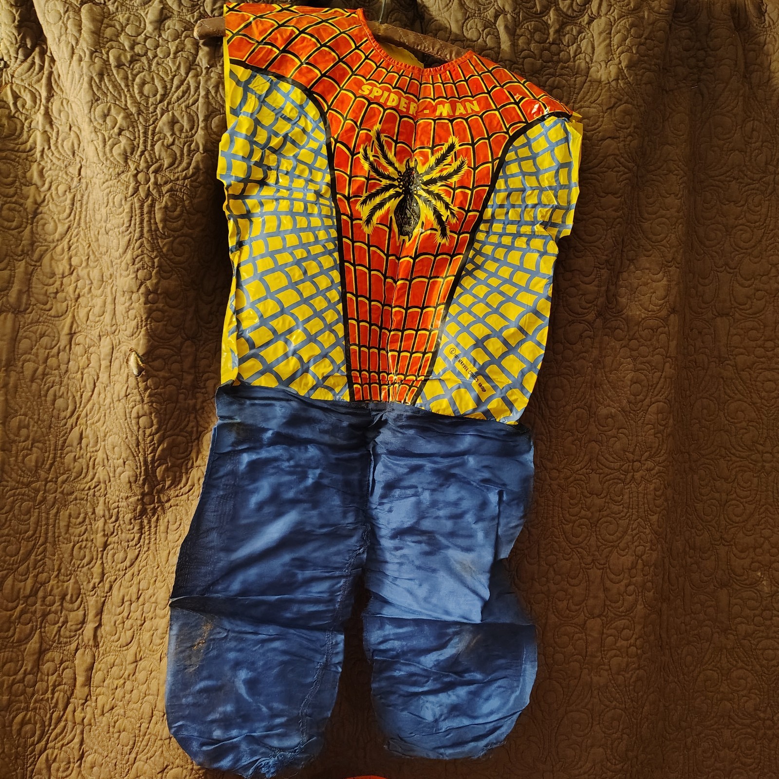 1972 Ben Cooper Silver Age Spiderman Complete Mask and Costume USED