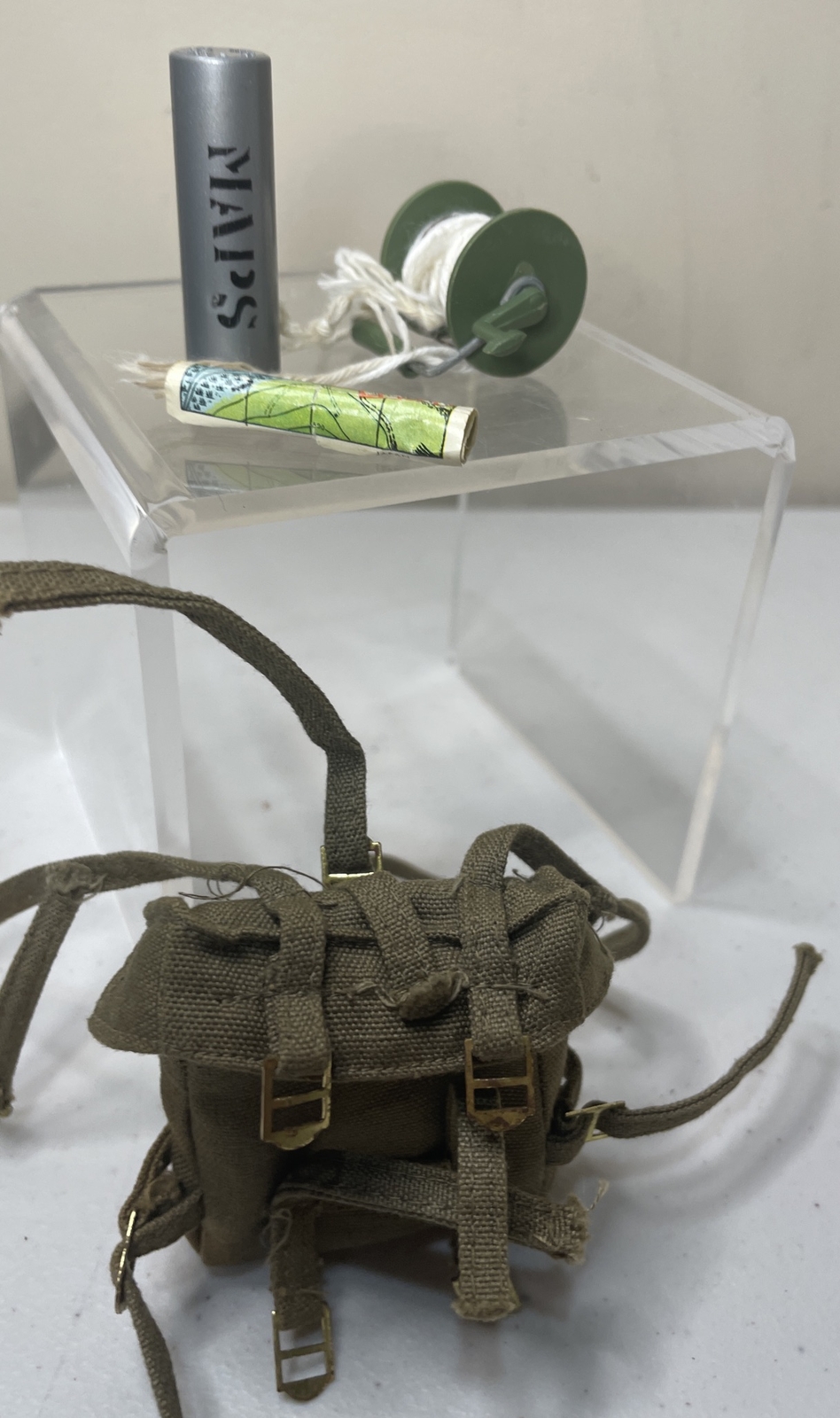 1960’s GI Joe Rucksack Backpack Detonator Wire Spool And Map Made In Japan