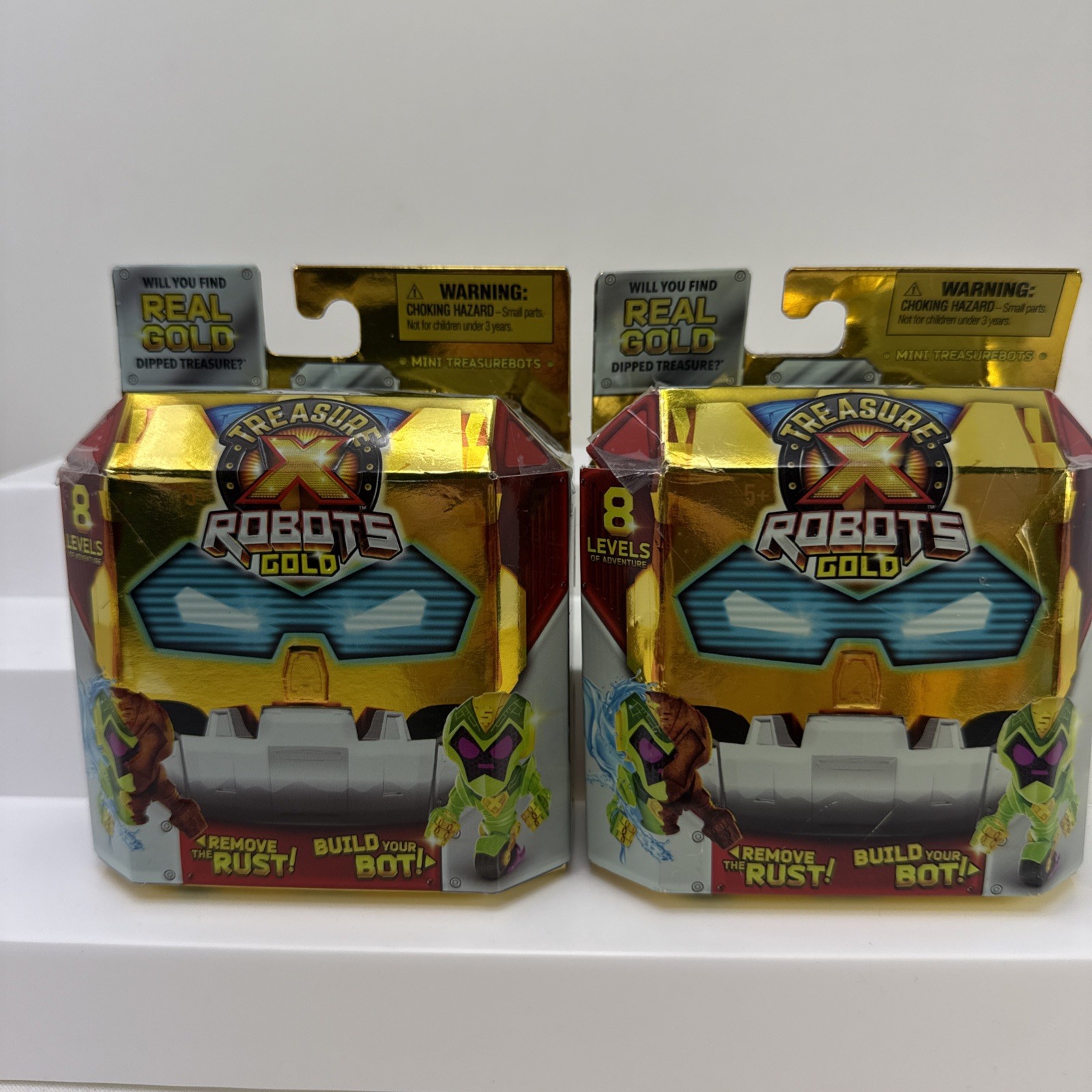 2 Treasure X Robots Gold Mini Treasurebots Mystery Pack Build Your Bot Moose NIB