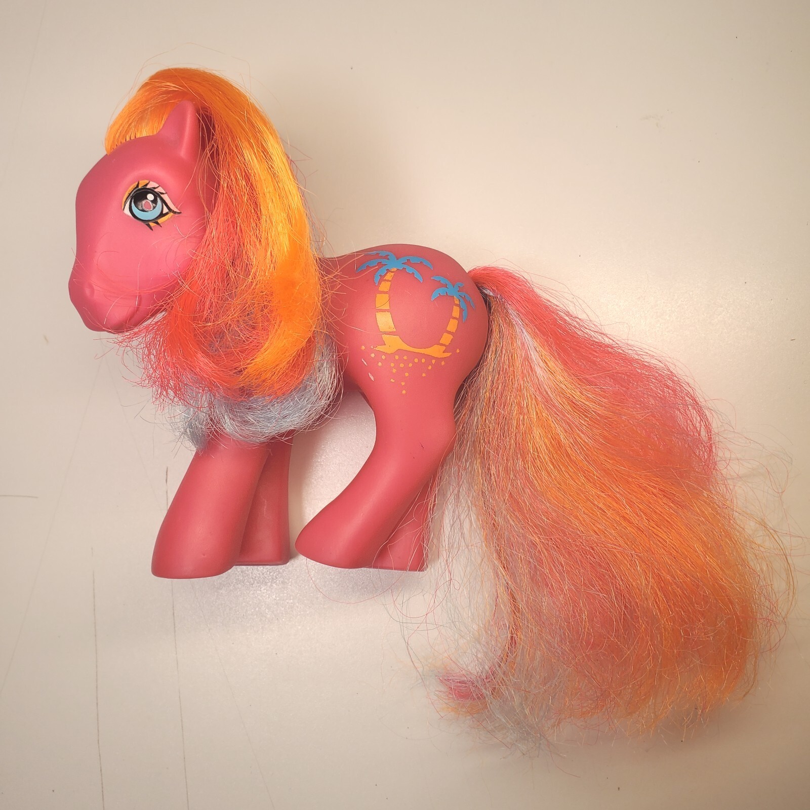 Vtg My Little Pony MLP G1 &rsquo;87 Tropical Ponies Pina Colada Palm Trees Pink Hasbro