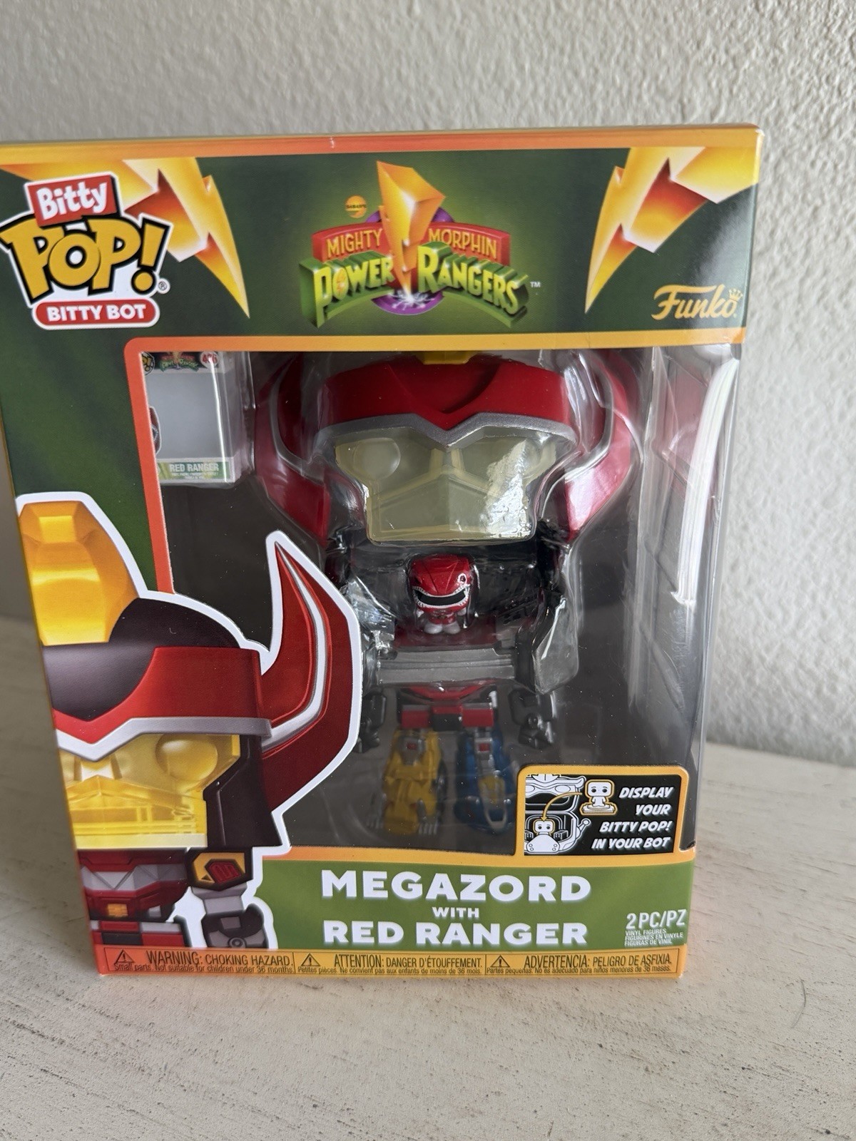 Mighty Power Rangers Megazord w/ Red Ranger Funko Bitty Pop! Bitty Bot New