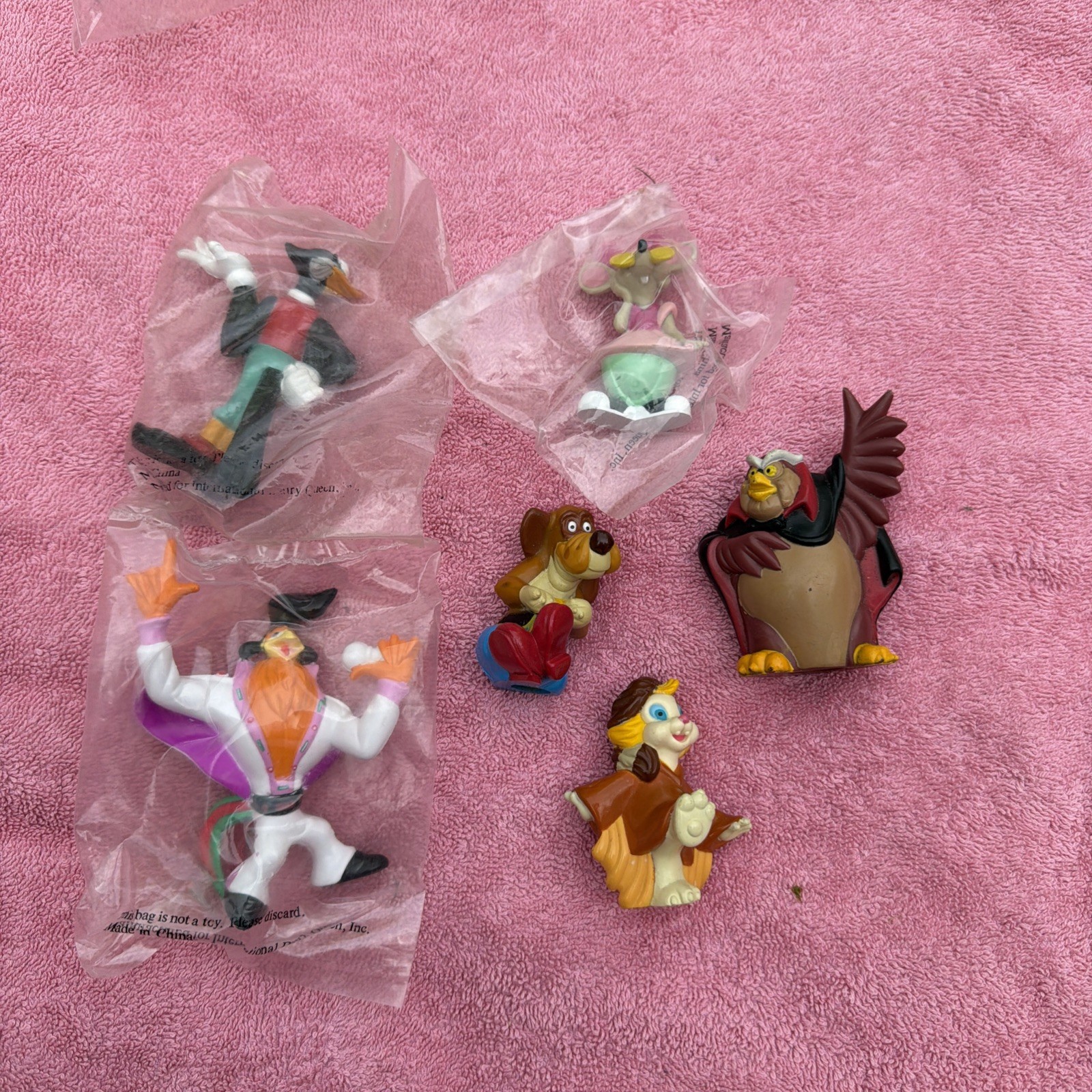 Dairy Queen 1992 ROCK-A-DOODLE Don Bluth ROOSTER Rockadoodle Set Of 6, 3 MIP A