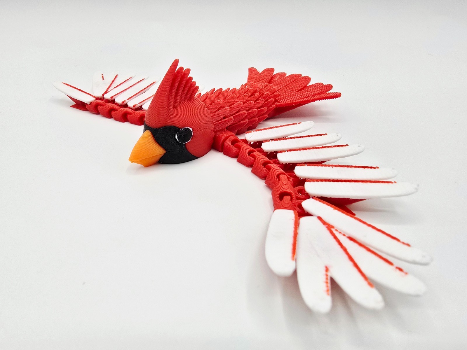 Cardinal Flexi | 3D Printed Realistic Animal | Flexible Articulated Desk Toy Pet