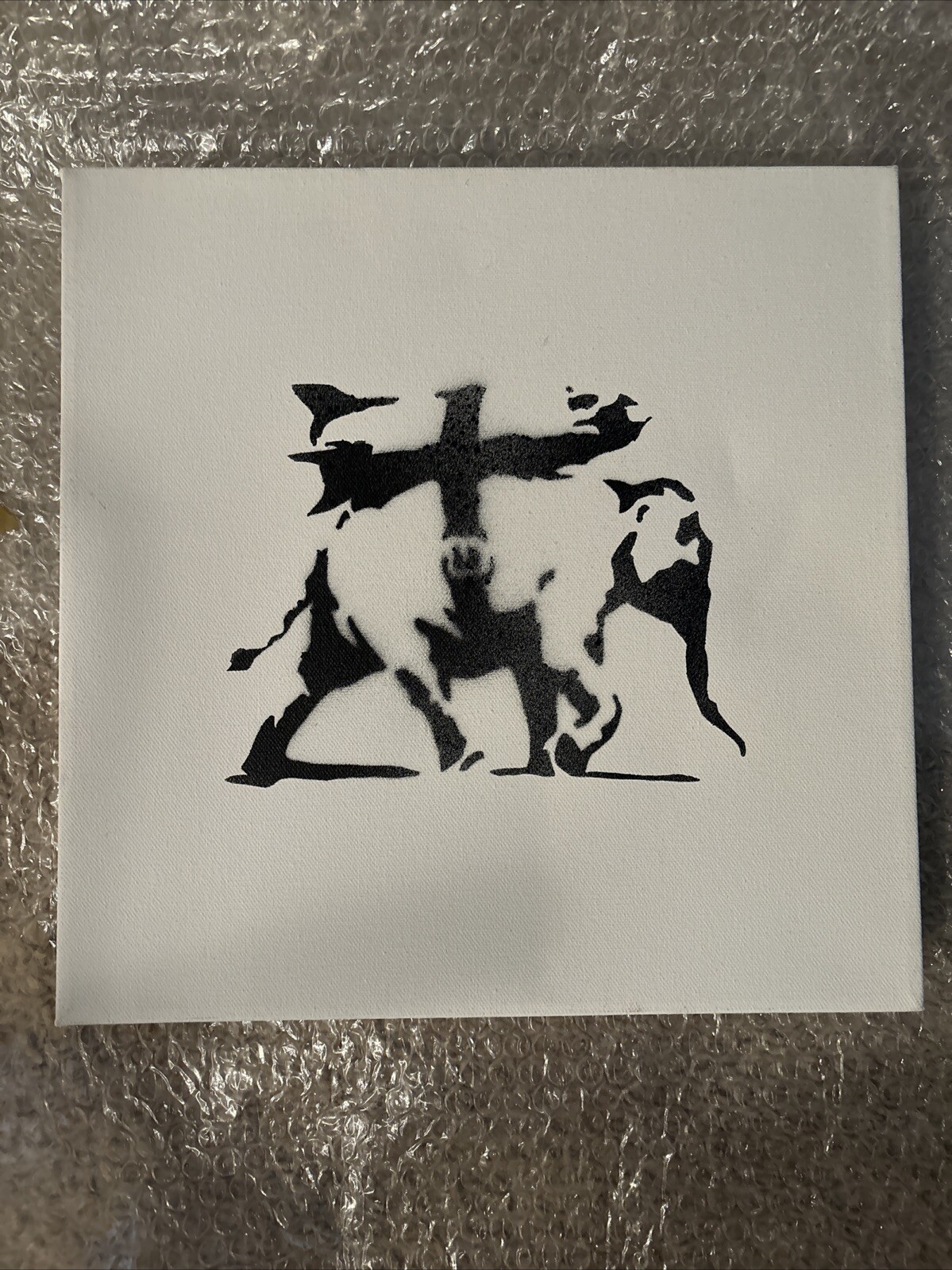 Banksy Stencil On Canvas Heavy Weaponry