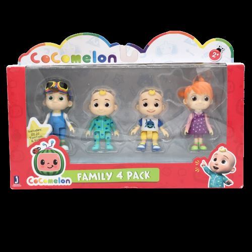 Cocomelon Family Figure 4 Pack Figures Shark Tee Whale PJs JJ YoYo TomTom NEW