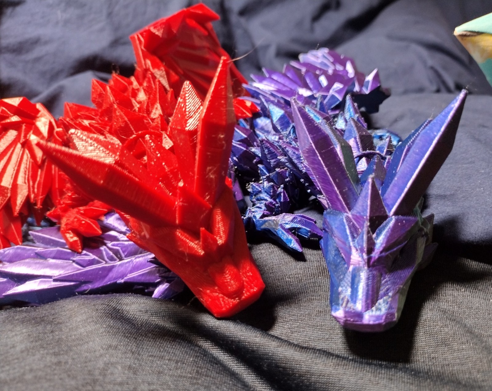 New 2025 Articulated 3D Printed Winged Crystal Dragon Duo 18 Inch Long