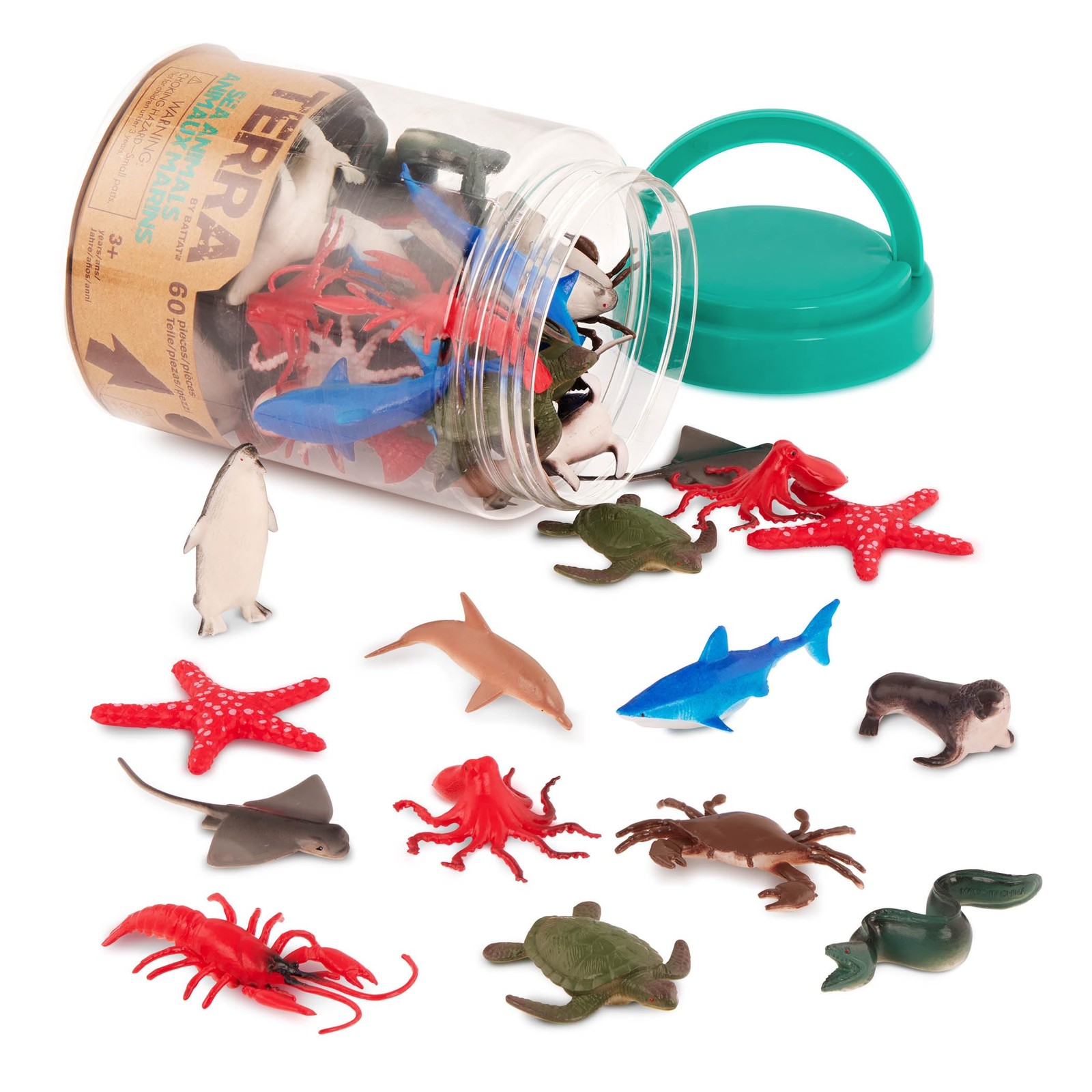 – 60 Pieces Sea Animals In Tube – Realistic Mini Sea Animal Toys – Sharks, Do…