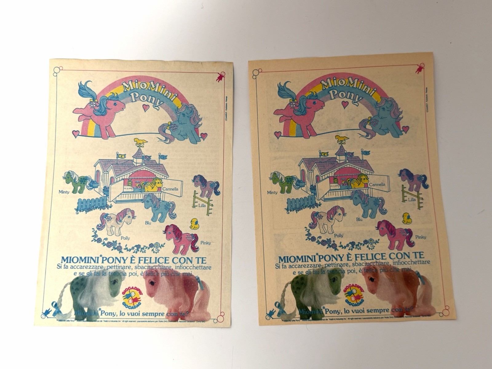 BVS My Little Pony Merchandise Italy Ad Cutouts Vintage G1 History Minty Peachy