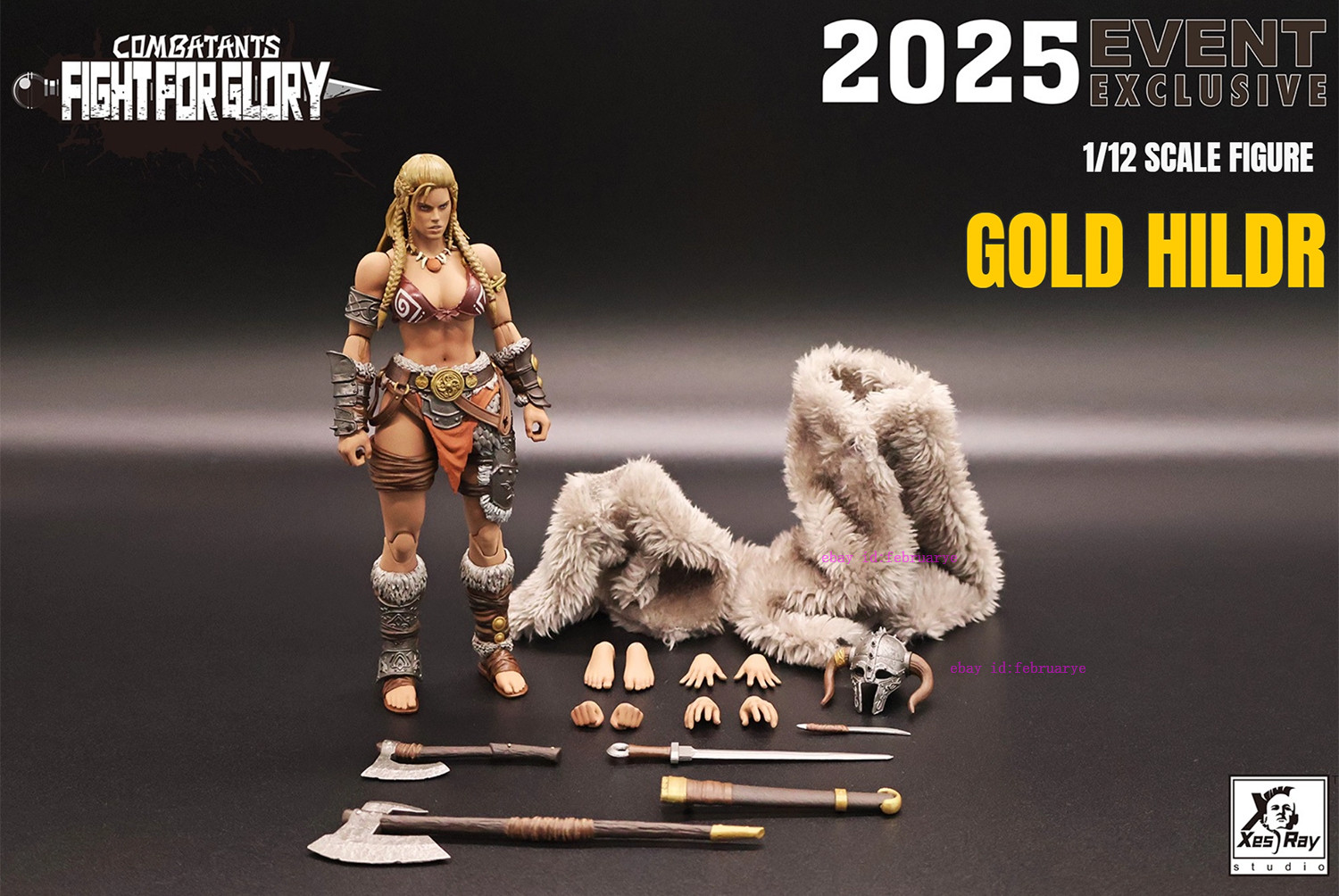 Xesray Studio 1/12 Fight for Glory Combatants Exclusive Gold Hildr Action Figure