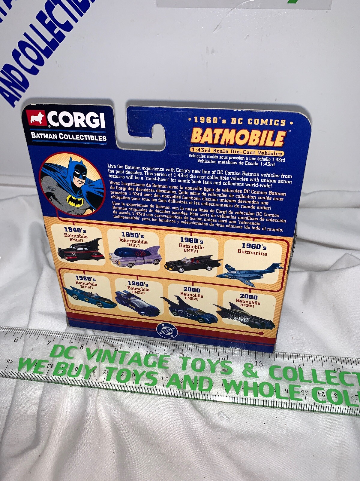 1960&rsquo;s Batmobile – Batman DC Comics Corgi 1:43 Scale Diecast Vehicle Car New