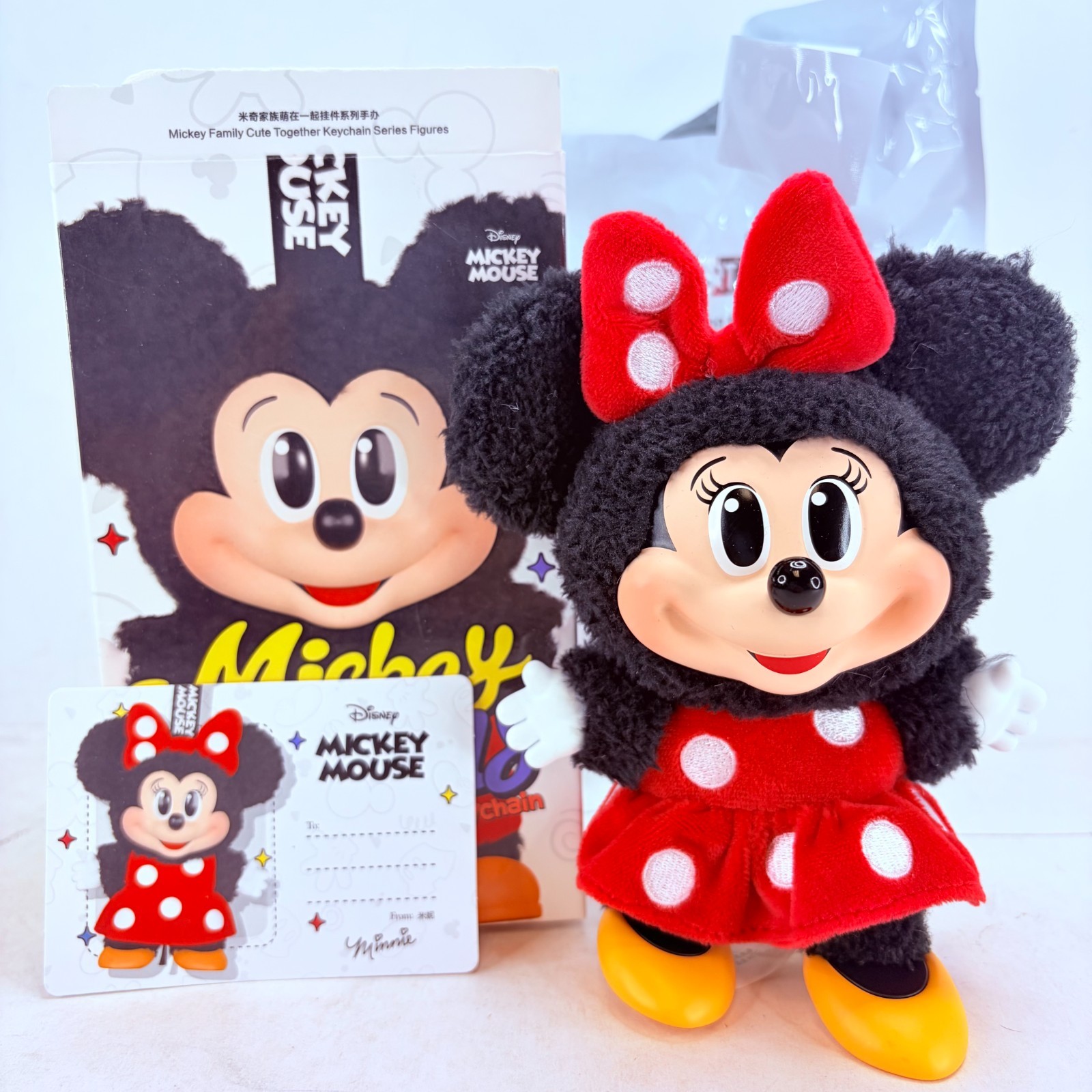 POP MART Mickey Family Cute Together Keychain Series Figure Plush Doll – Minnie