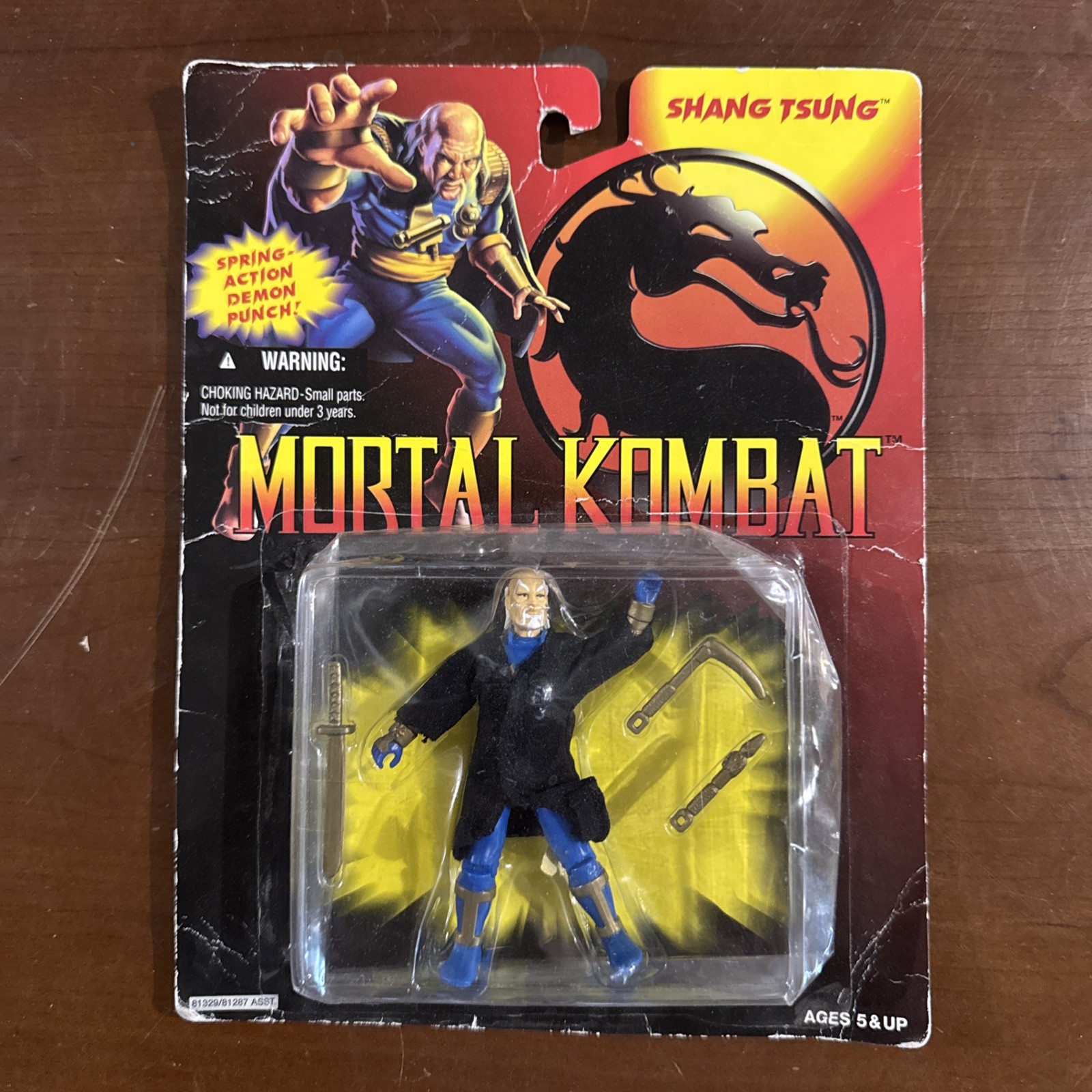 Mortal Kombat Shang Tsung 3.75&Prime; Action Figure Hasbro 1994 Damage card!
