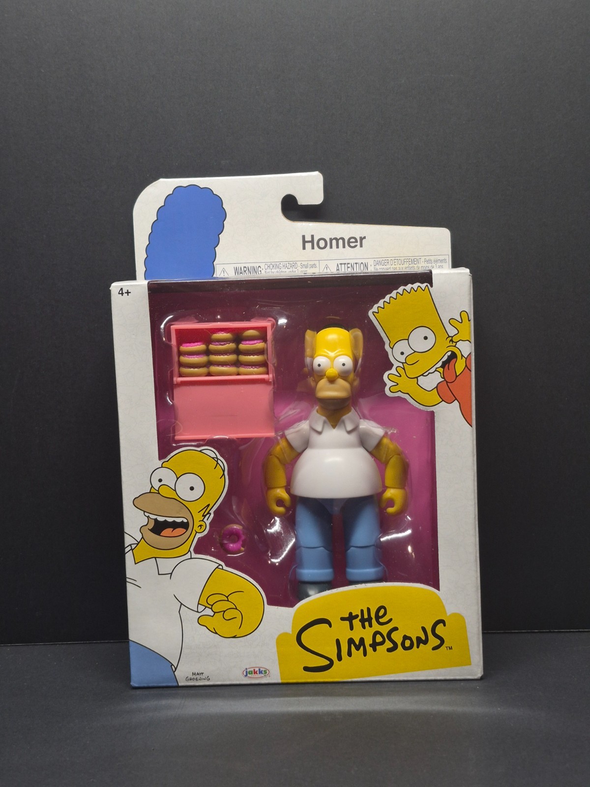The Simpsons HOMER w/ Donut Box 5&Prime; Action Figure Jakks Pacific New Sealed