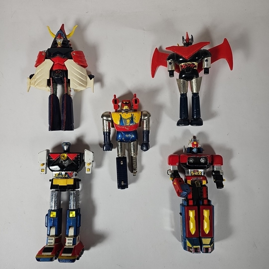 Vintage 1970s Shogun Warriors Lot 5 Diecast Robots Popy Chogokin Japan