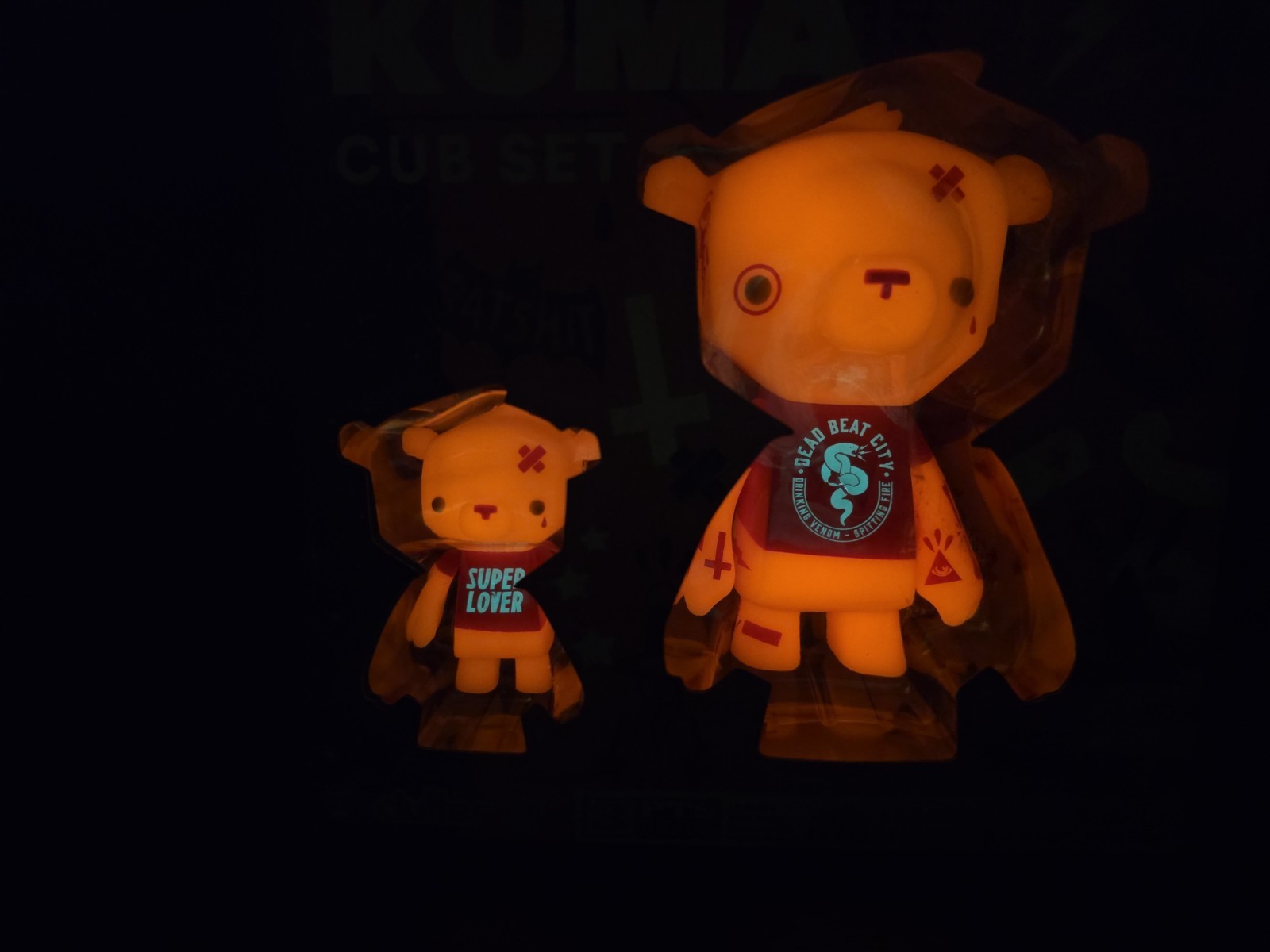 Dead Beat City, Kuma & Cub Set – SUPER LOVER GID/GITD RED Limited Edition LE 50