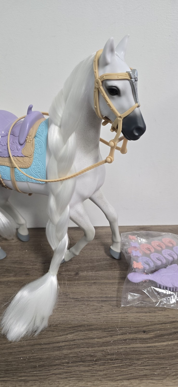 SADDLE STARS TOY HORSE SET, PIXIE Complete Barbie Size Soft Hair Rainbow High